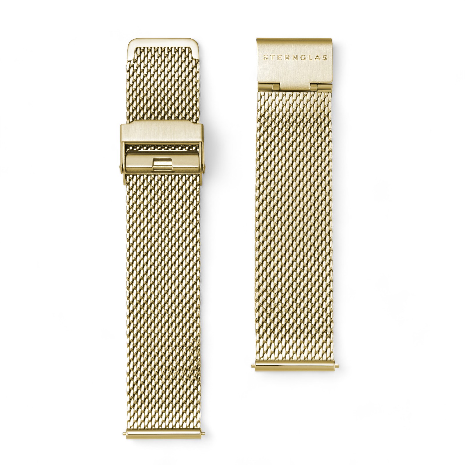 STERNGLAS Milanaise Uhrenarmband 20mm, Edelstahl, gold poliert, unisex