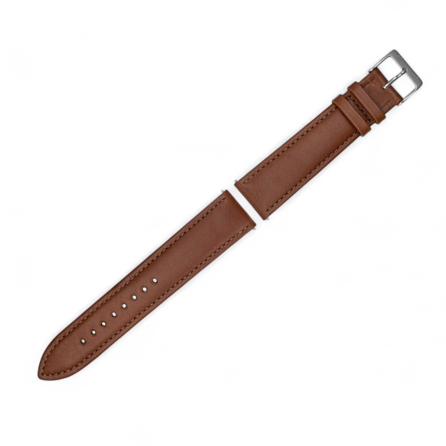 STERNGLAS Modena 20mm XL Uhrenarmband aus braunem Leder mit silberner Schließe für Herren und Damen