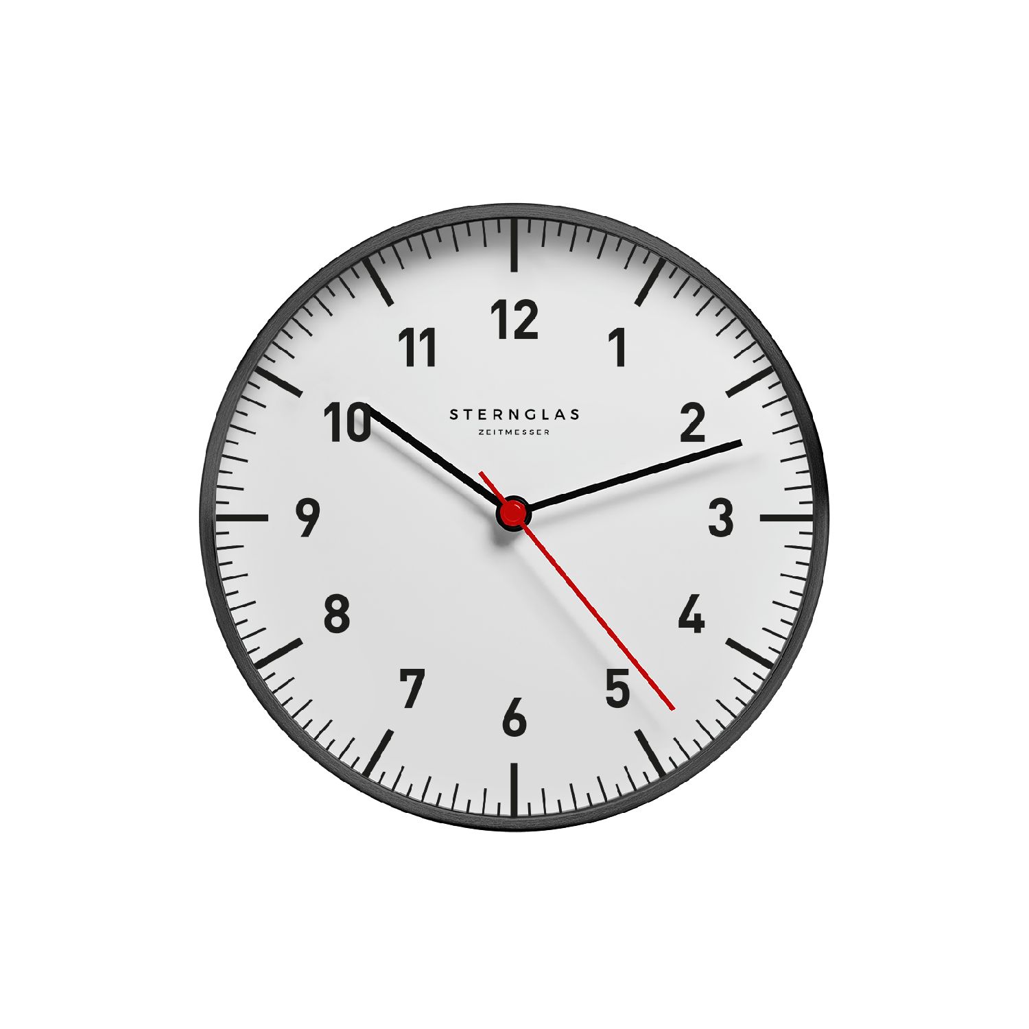 STERNGLAS Wanduhr NUMERIS, weiß/schwarz, Ø25cm, Edelstahl, Quarz-Analog