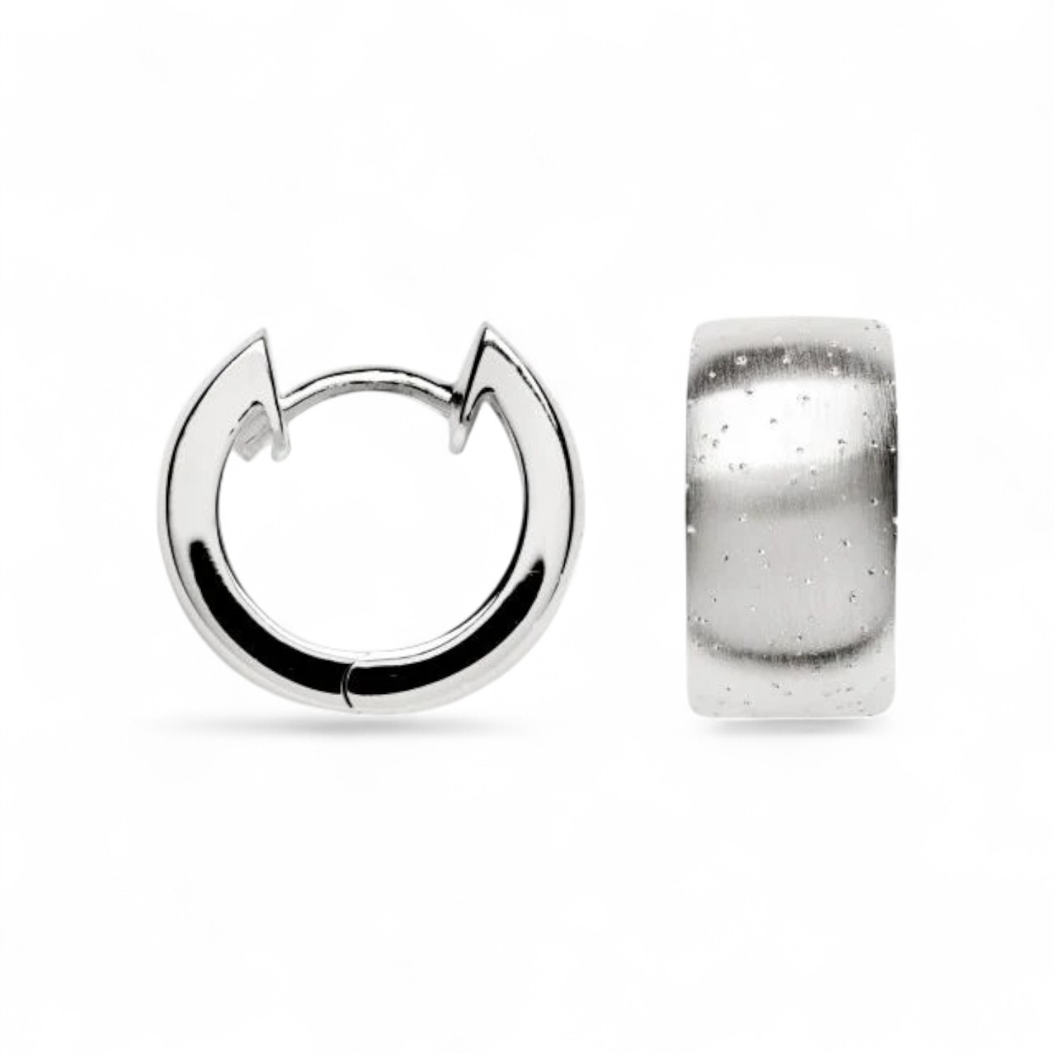 Bastian Creole Little Precious Ohrschmuck für Damen aus 925 Silber, 7mm breit, Ø 13mm, silberfarben