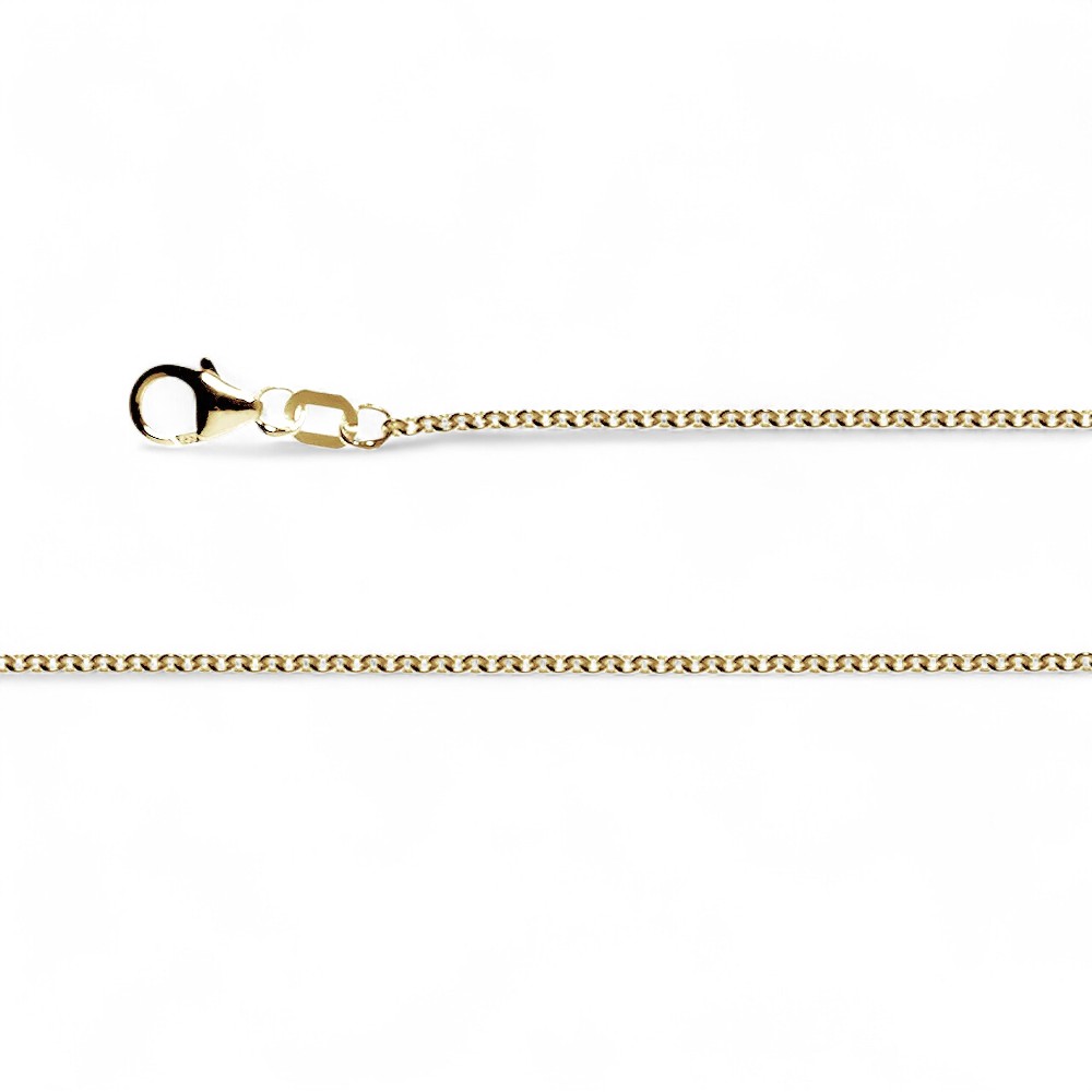 Bastian Damen Kette Rundanker 50cm aus 925 Silber vergoldet in Goldfarben