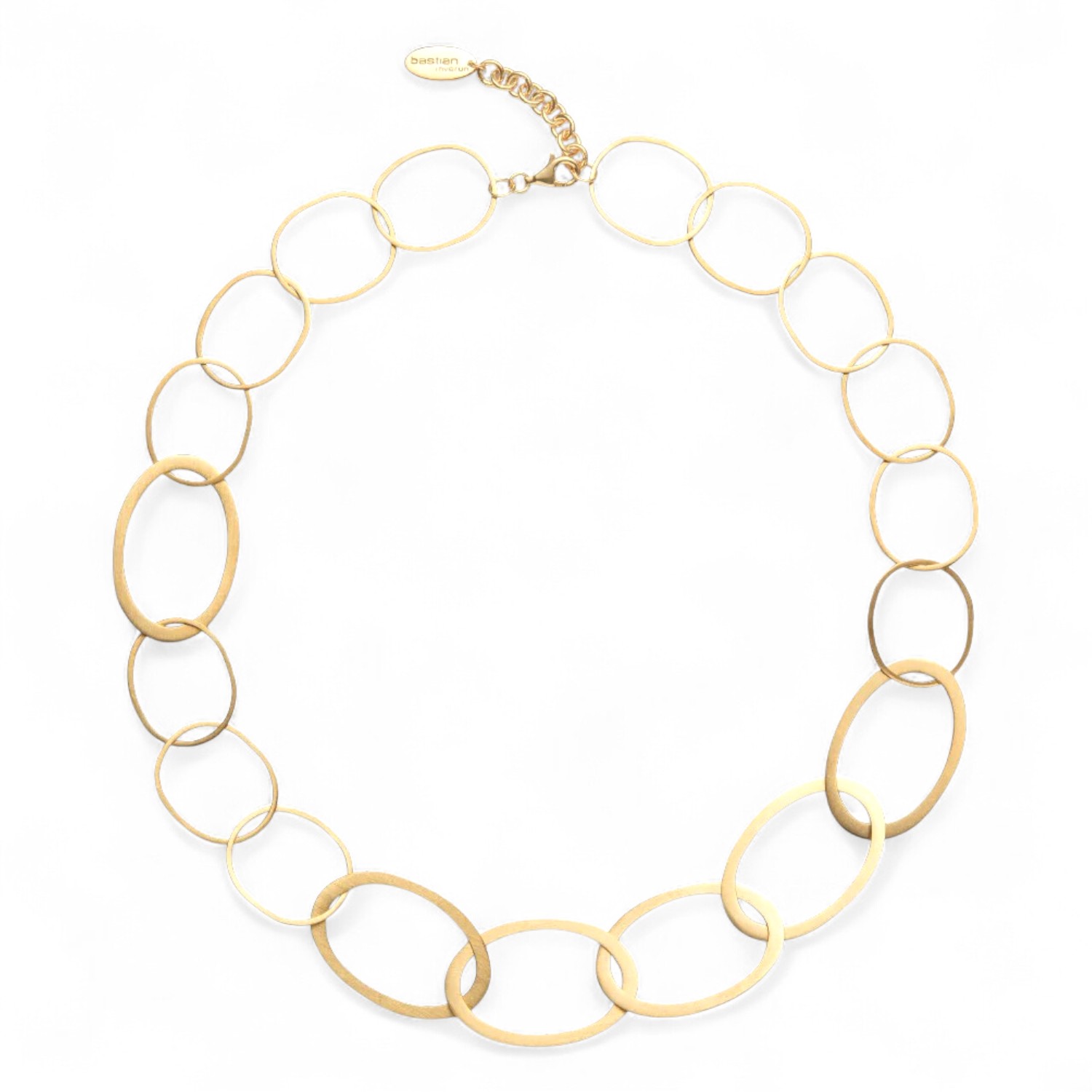 Bastian Collier Golden Hour Damenkette 925 Silber vergoldet, 23mm, goldfarben, 47-50cm Länge