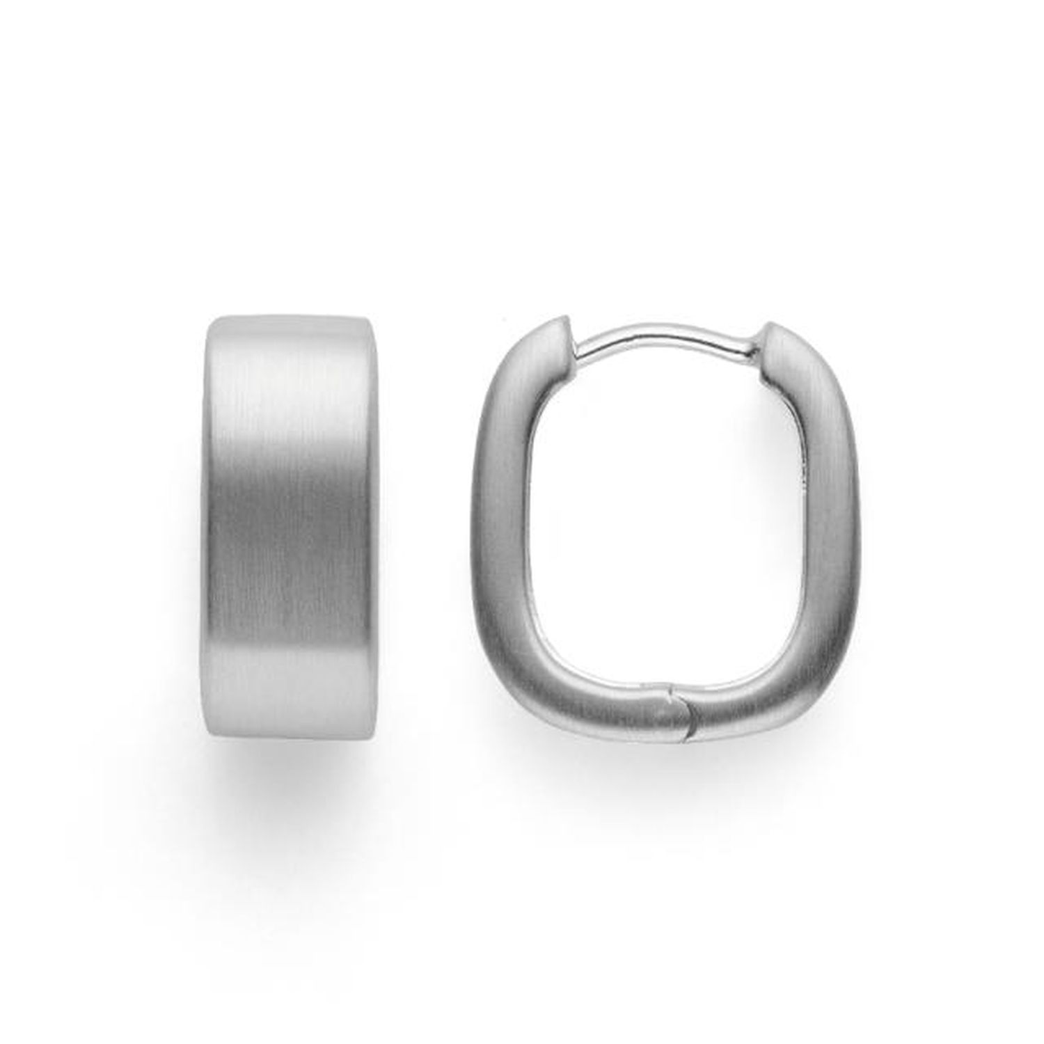 Bastian Creole Simple Elegance Ohrschmuck für Damen, 925 Silber, 16x15mm
