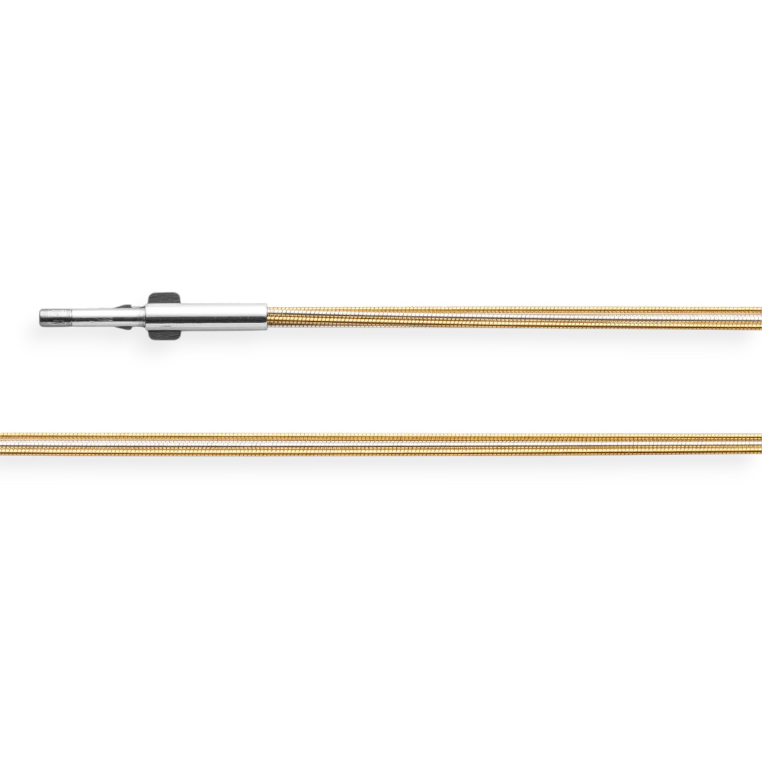Bastian Halsreif Tonda Bicolor 5 Reihen 925 Silber Damenkette 45cm in Gold- und Silberfarben