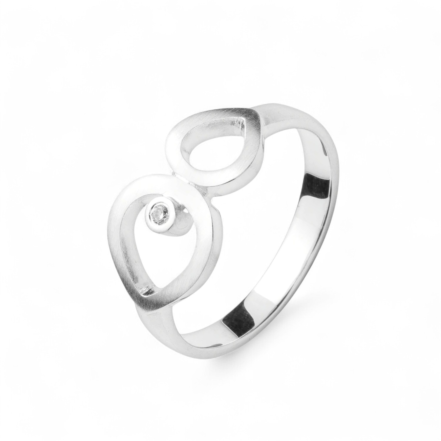 Bastian Ring Brilliant Drop Damenring 925 Silber mit 1 Brillant 0,02ct Wesselton-Weiß, Größe 56