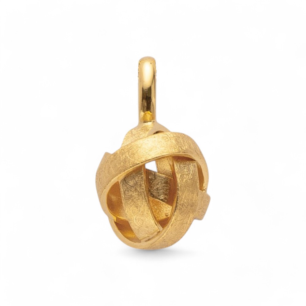 Bastian Damen Anhänger Golden Knoten Ø 12mm aus 925 Silber vergoldet in Goldfarbe