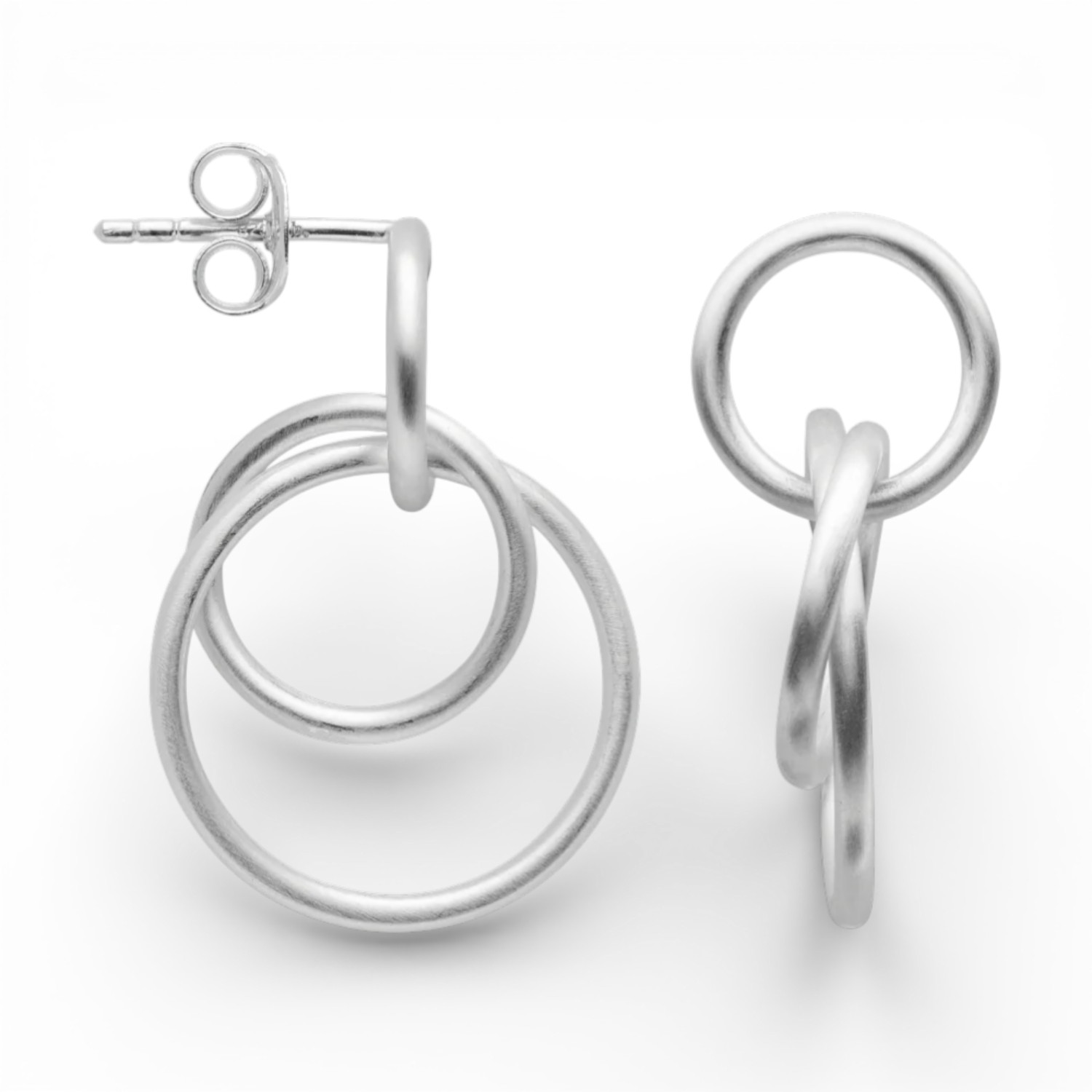 Ohrstecker Modern Lightness aus 925 Silber für Damen – Eleganter Ohrschmuck in Silberfarben, 27mm