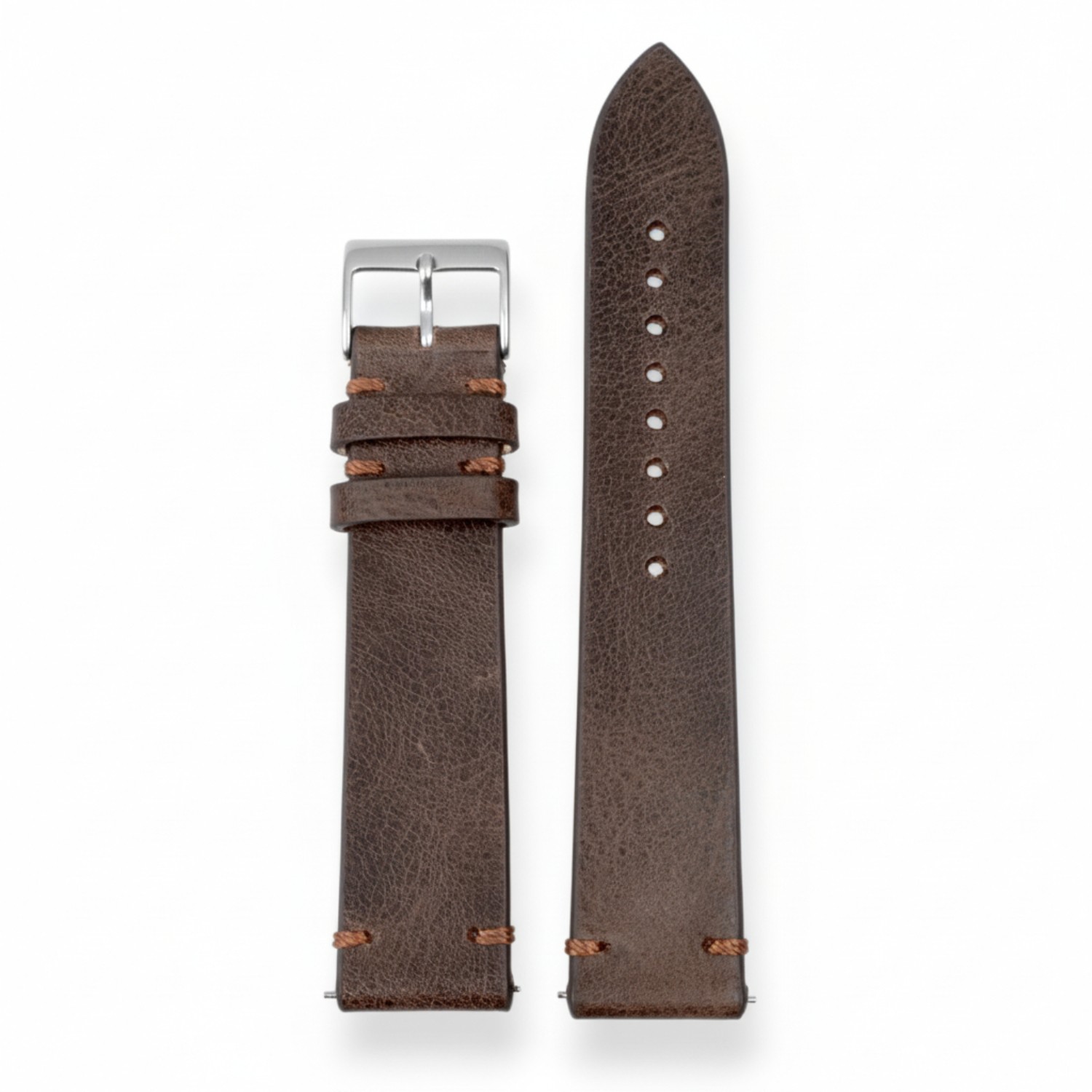 STERNGLAS Vintage 20 Mokka Lederarmband für Herren & Damen in Braun mit silberner Schließe, 4 mm dick