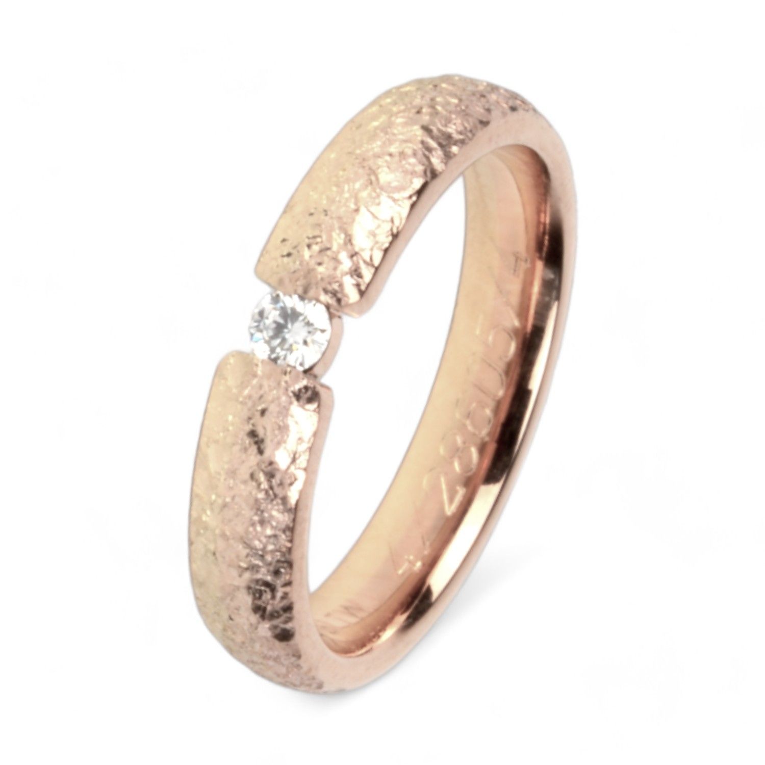 Gerstner Ring Morgenröte, 585 Gold, Brillant 0.06ct, Größe 54, Tri-Color Damen