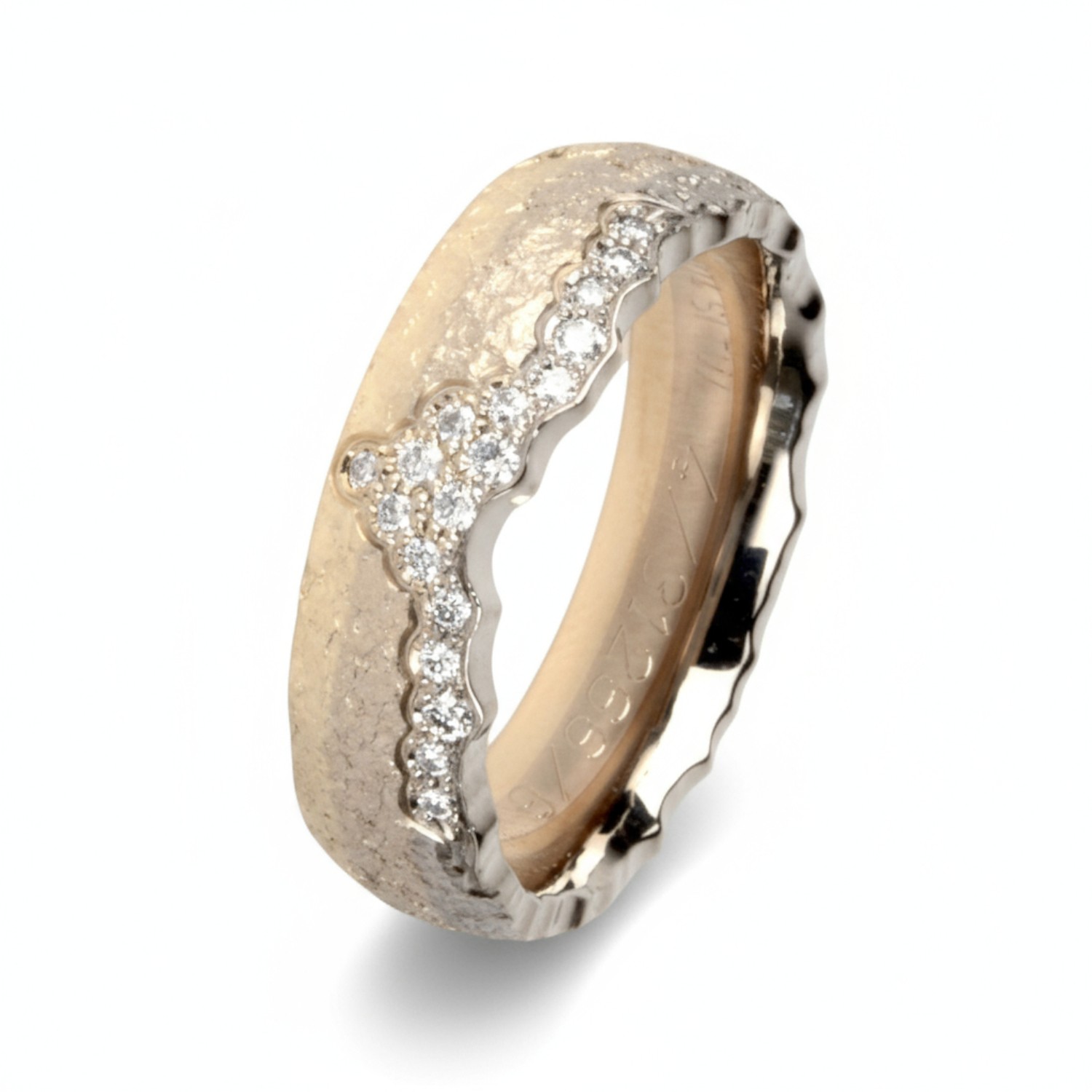 Gerstner Damen Trauring Ring Sonnenlicht mit 18 Brillanten, 585 Gold, silber- und goldfarben, 6mm, 0.114ct