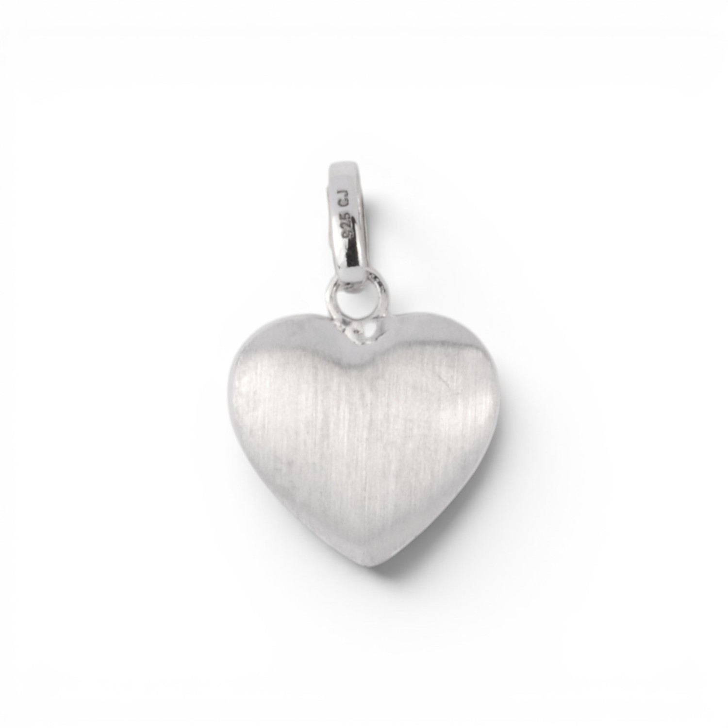 Schmidt Herz Anhänger teilmatt aus 925 Silber für Damen und Kinder, 10,4x11mm, silberfarben