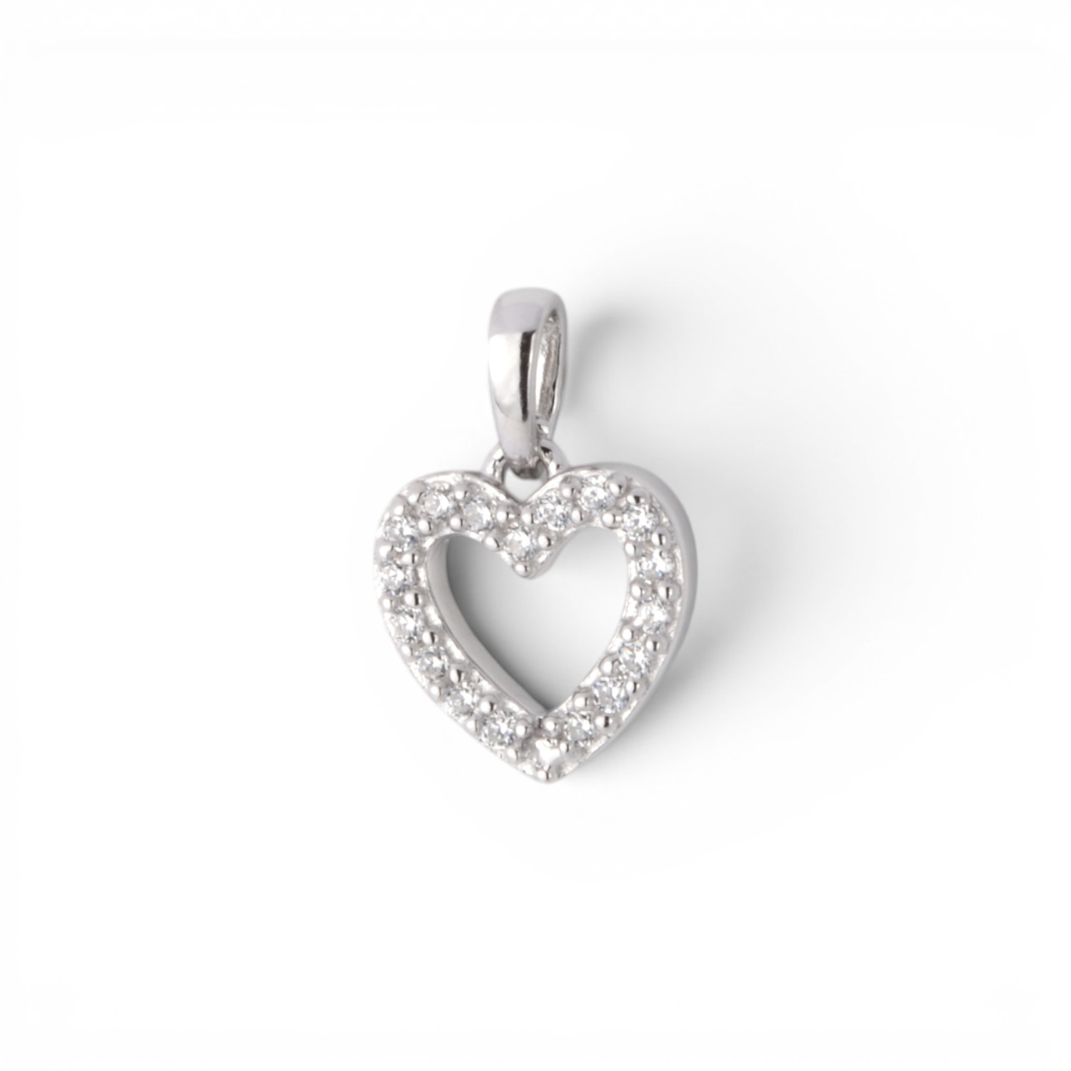 Schmidt Herzanhänger aus 925 Silber für Damen mit Zirkonia, 8,5x8,6mm, silberfarben, elegantes Schmuckstück