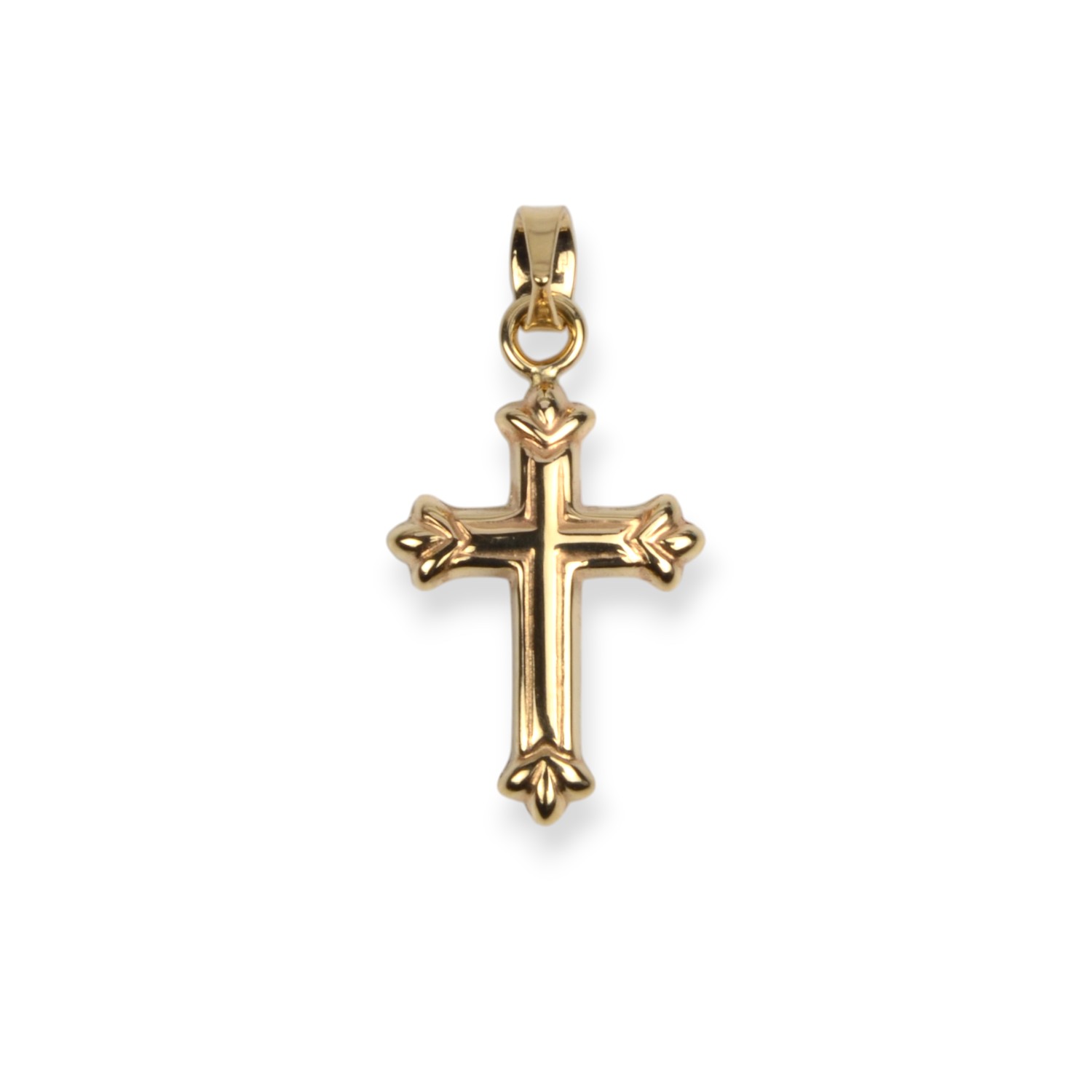 Schmidt Anhänger Kreuz aus 585 Gelbgold für Damen, Herren und Kinder, 21x11mm, goldfarben, 0,42g