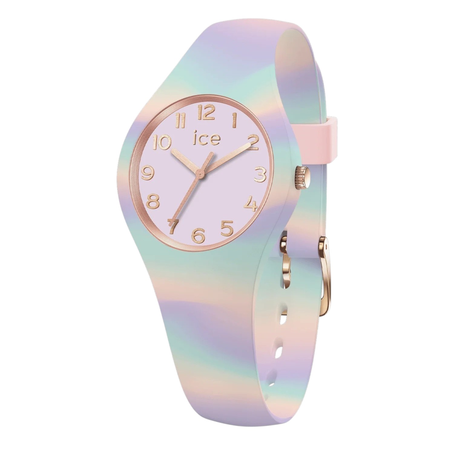 ICE tie and dye Armbanduhr für Kinder in Sweet Lilac – bunte Kunststoffuhr mit 10 Bar wasserdicht,
