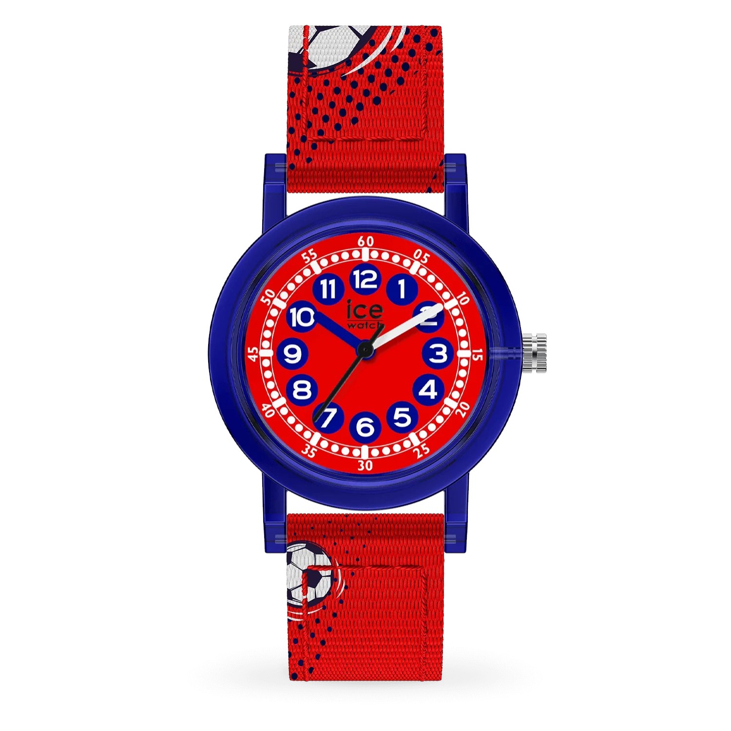 ICE time learning Kinderuhr Blau-Rot von Ice Watch, 28mm, Quarz-Analog, Textilarmband, 3 Bar wasserdicht