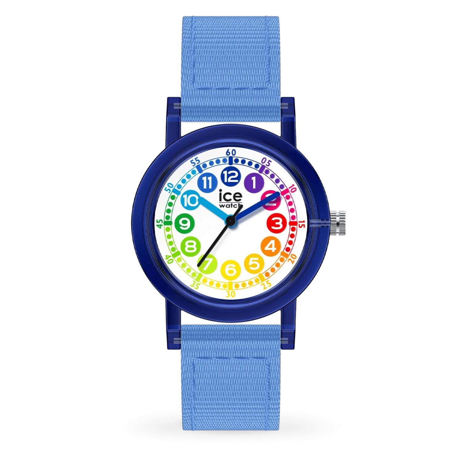 ICE time learning Kinderarmbanduhr blau bunt Textil 28mm Quarz-Analog 3 Bar wasserdicht von Ice Watch