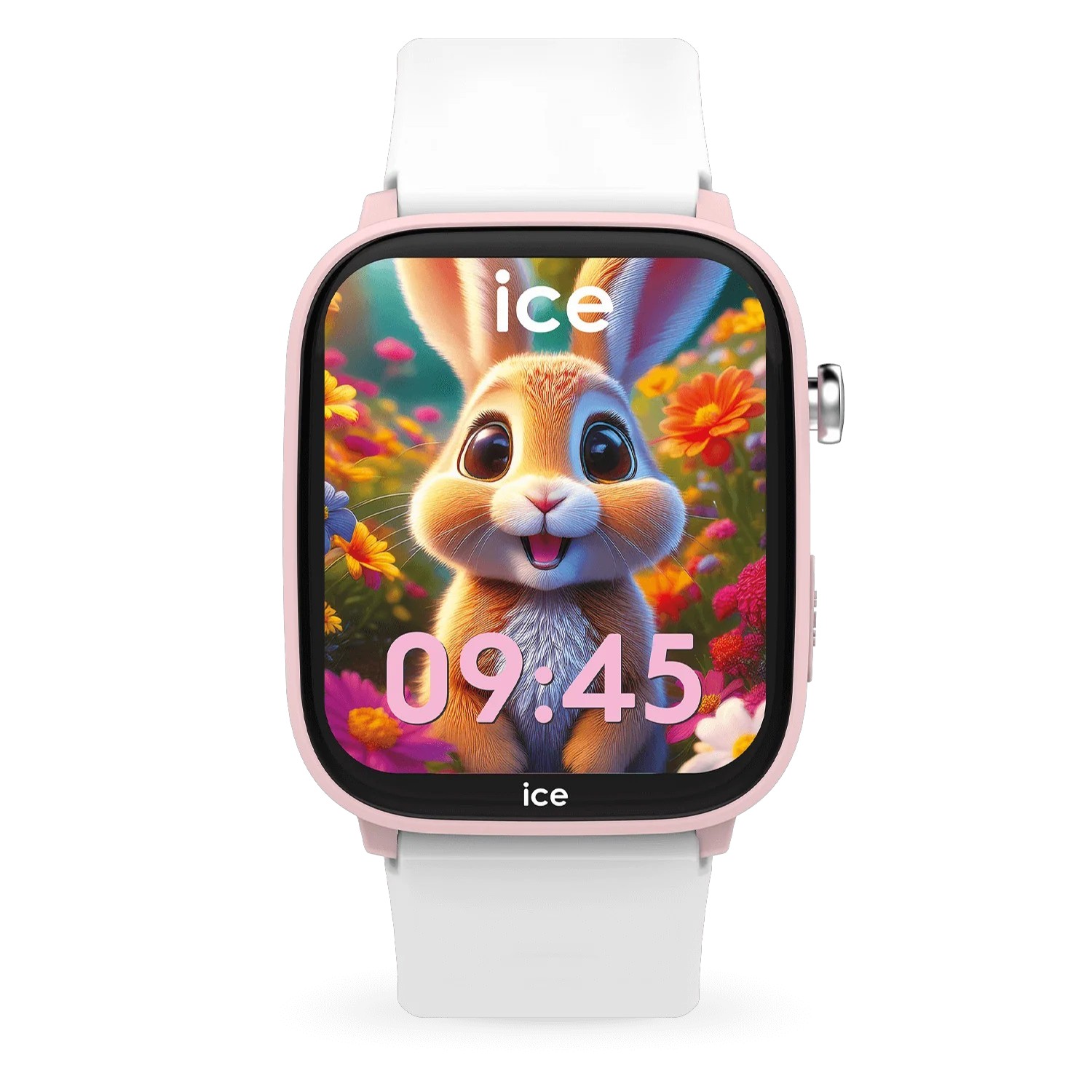 ICE smart 3.0 Kinder Smartwatch in Weiß und Rosa mit Apple Find My, 42 mm Gehäuse, Kunststoffarmband