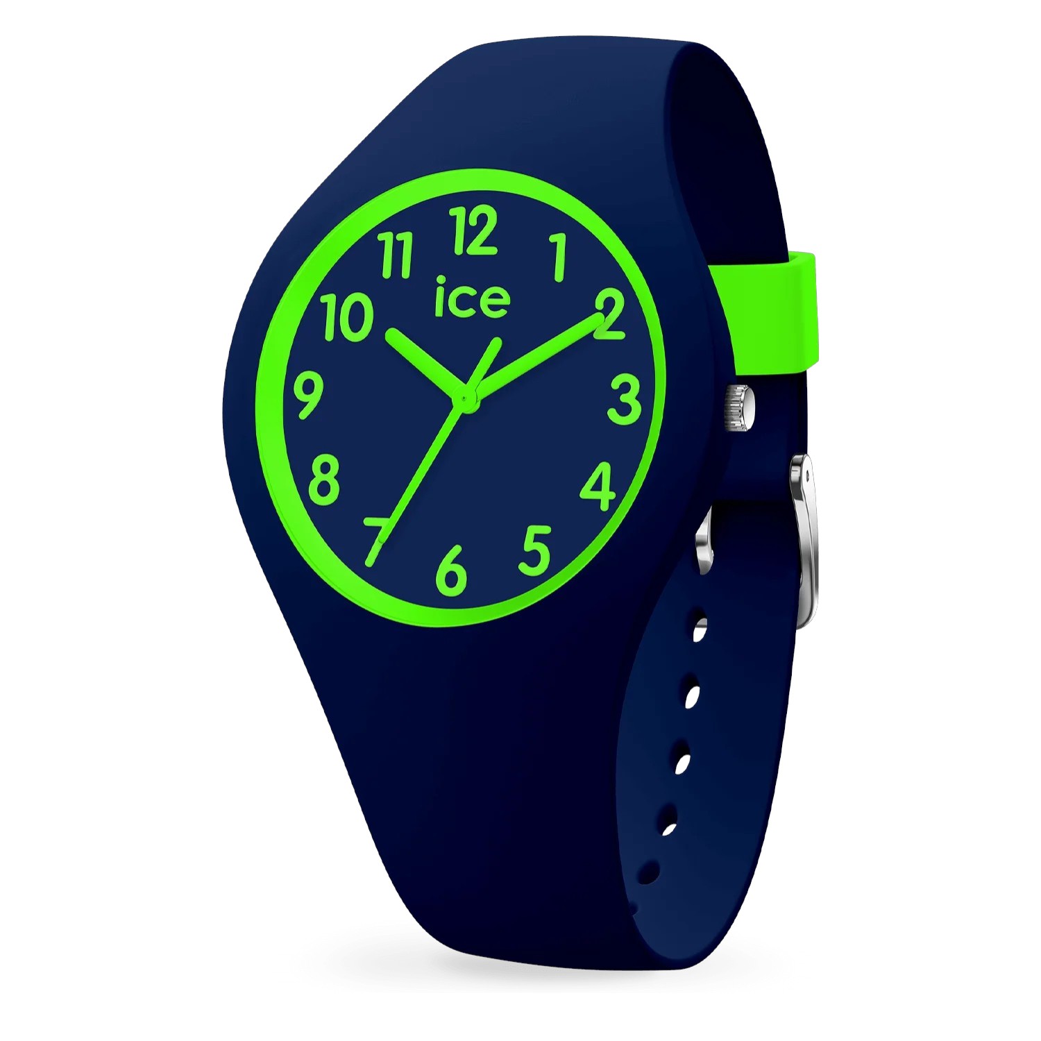 ICE ola kids Dino Armbanduhr für Kinder, blau-grün, Edelstahl, 34mm, Quarz-Analog, 10 Bar wasserdicht