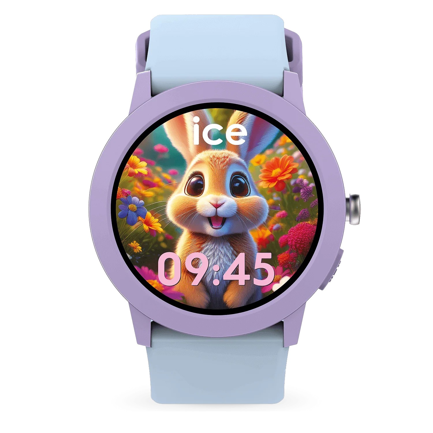 ICE smart RD 3.0 Kinder Smartwatch in Blau und Violett mit Apple Find My, 39 mm Kunststoffarmband