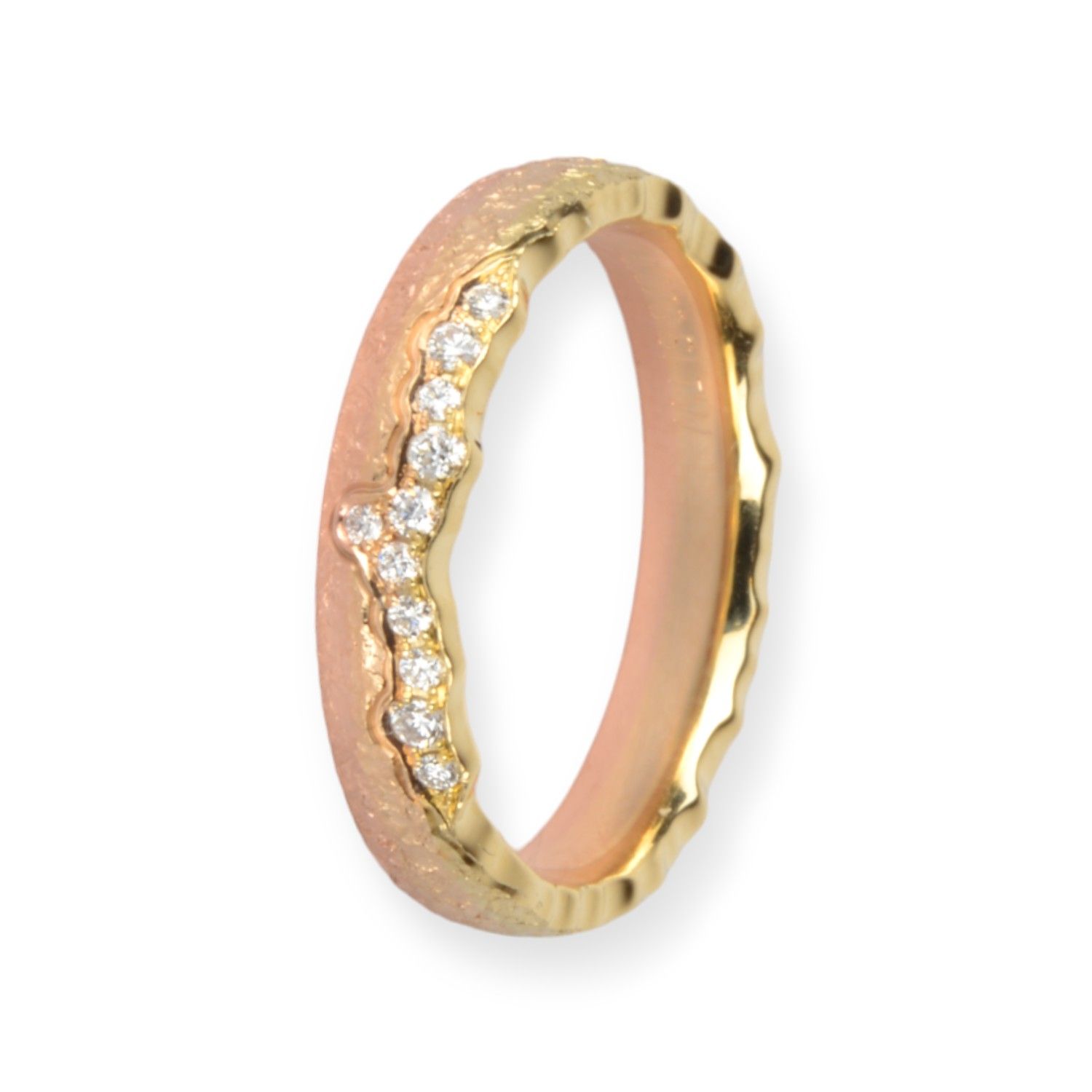 Gerstner Trauring Morgenröte, 585 Gold, 11 Diamanten, 0,073 ct, Brillant, Größe 54
