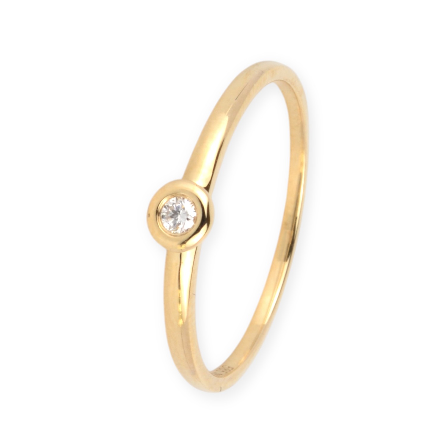 Schmidt Solitärring Gelbgold mit 0,03 ct Brillant für Damen – elegante Verlobungsschiene in Wesselton-Weiß