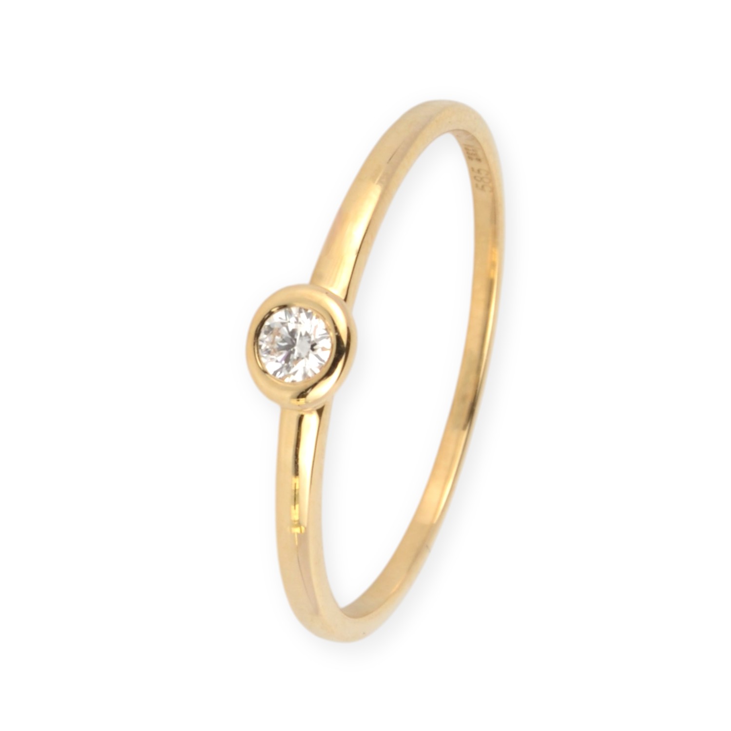 Schmidt Solitärring Gelbgold mit Brillant 0,05 ct für Damen – elegante Verlobungsschmuck in Wesselton-Weiß