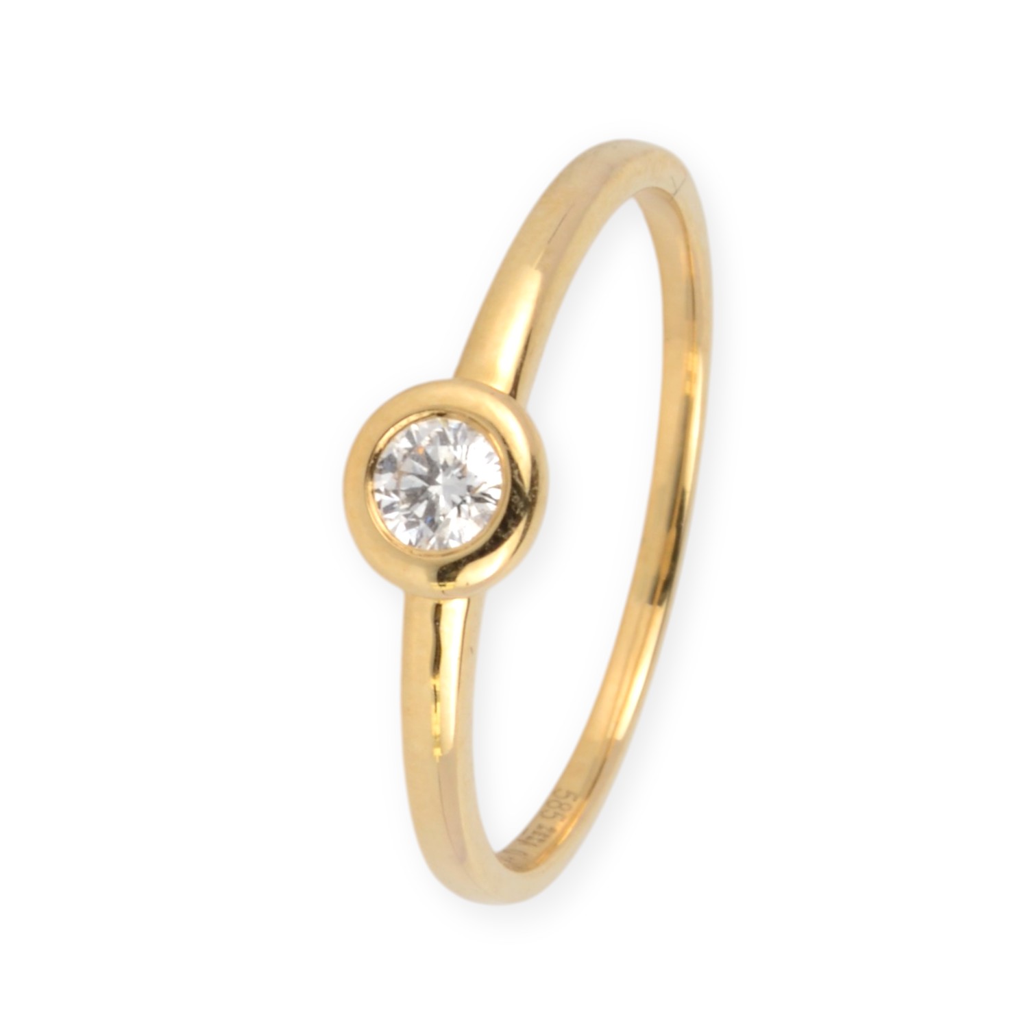 Schmidt Solitärring Gelbgold mit 0,1 ct Brillant für Damen – elegante Verlobungsschmuck in Wesselton-Weiß