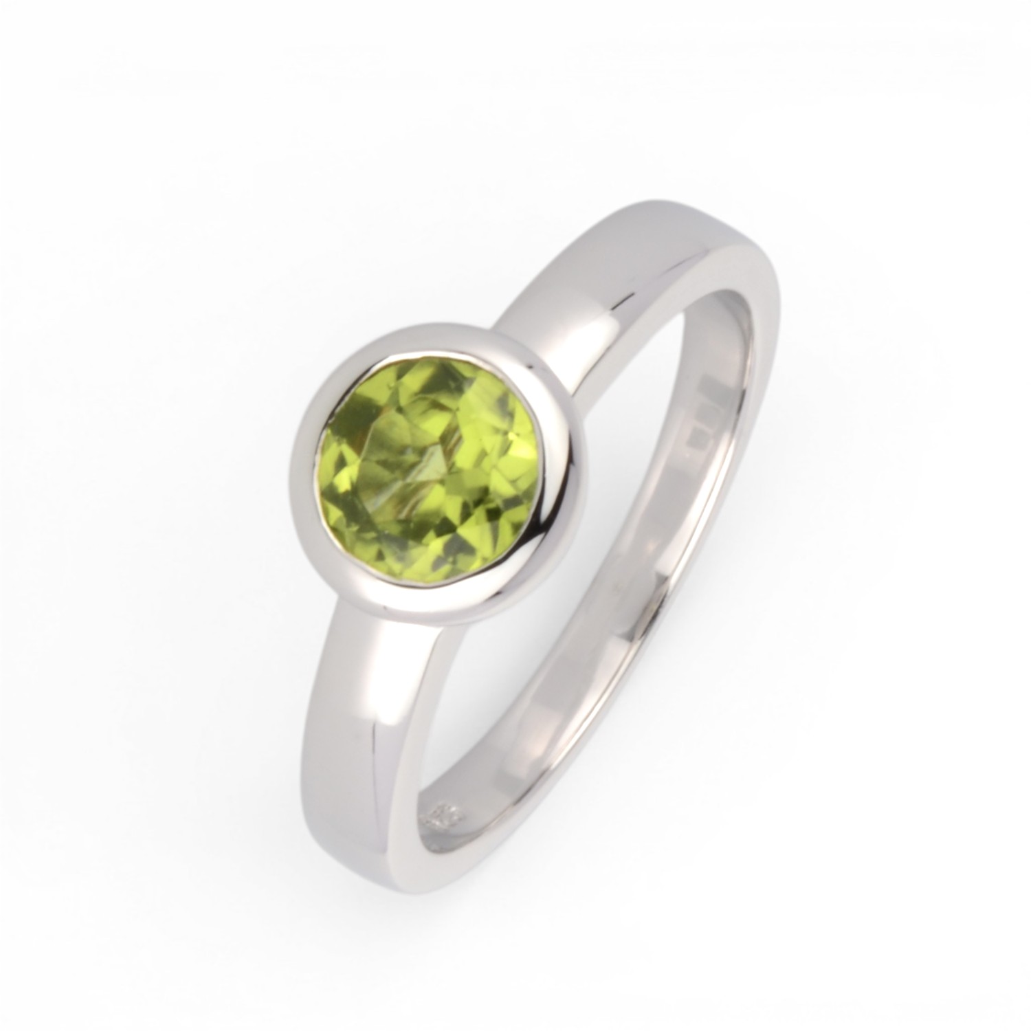 Schmidt Damenring aus 925er Silber mit lila Peridot, Größe 56, 8 mm – Eleganter Schmuck für jeden Anlass