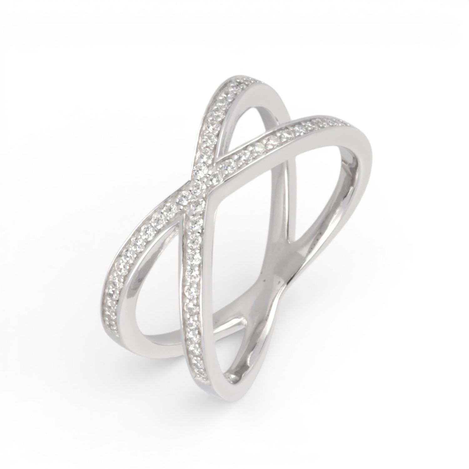 Schmidt Damenring aus 925 Silber mit Zirkonia, silberfarben, Größe 58, eleganter Schmuck für jeden Anlass
