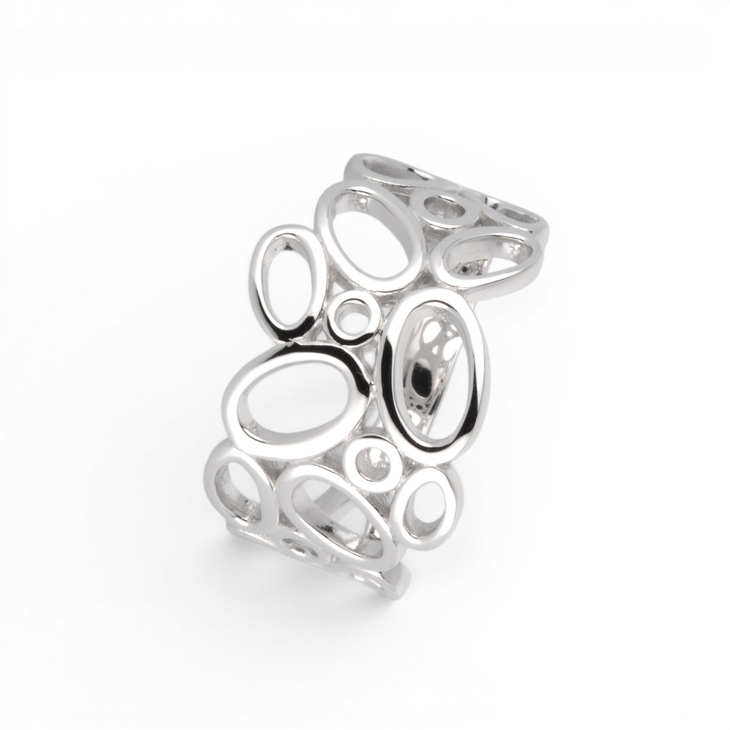 Schmidt Damenring aus 925 Silber mit Muster, Größe 58, silberfarben, elegant und modern