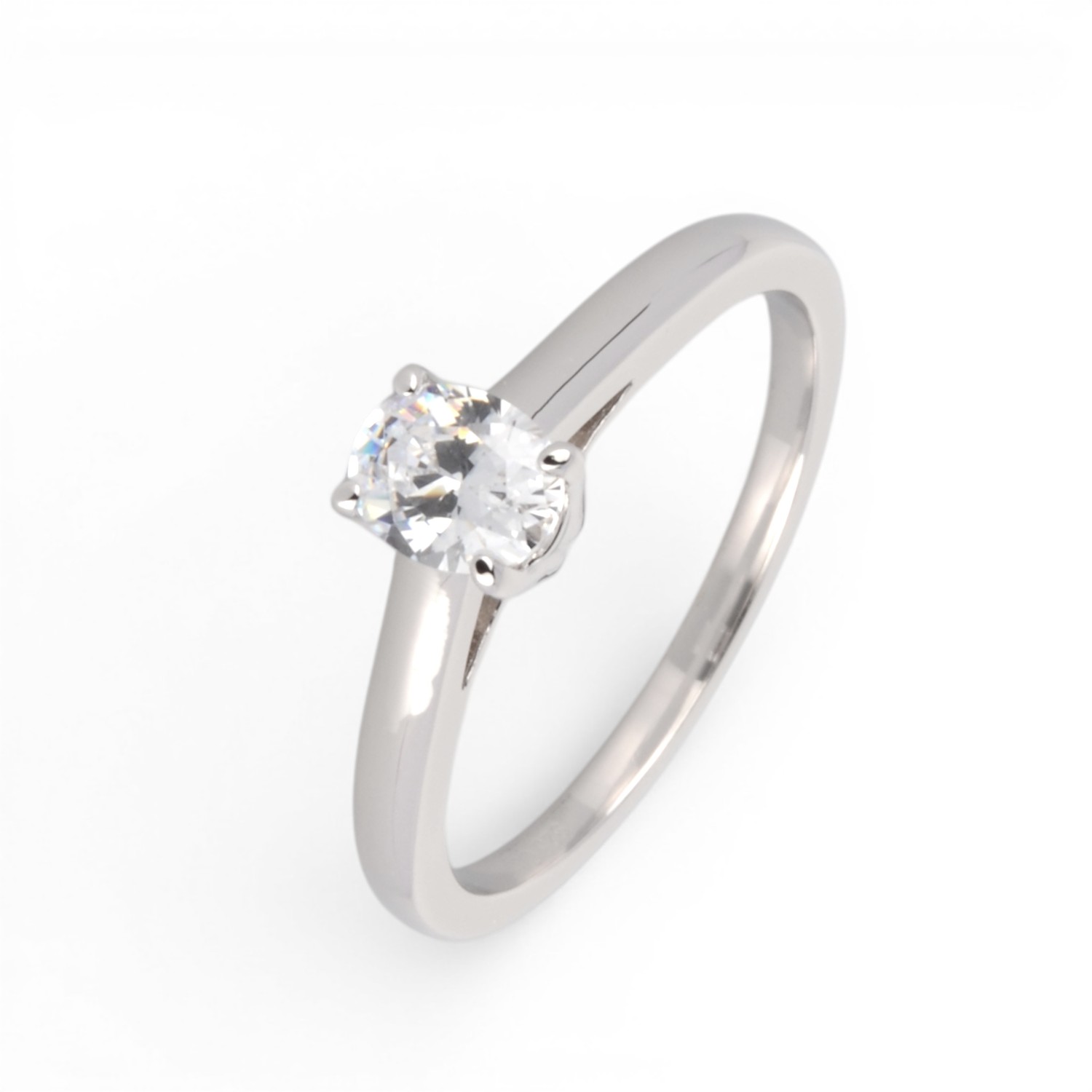 Schmidt Damen Ring Solitär 925 Silber mit Zirkonia, Größe 56, silberfarben, 5,6mm