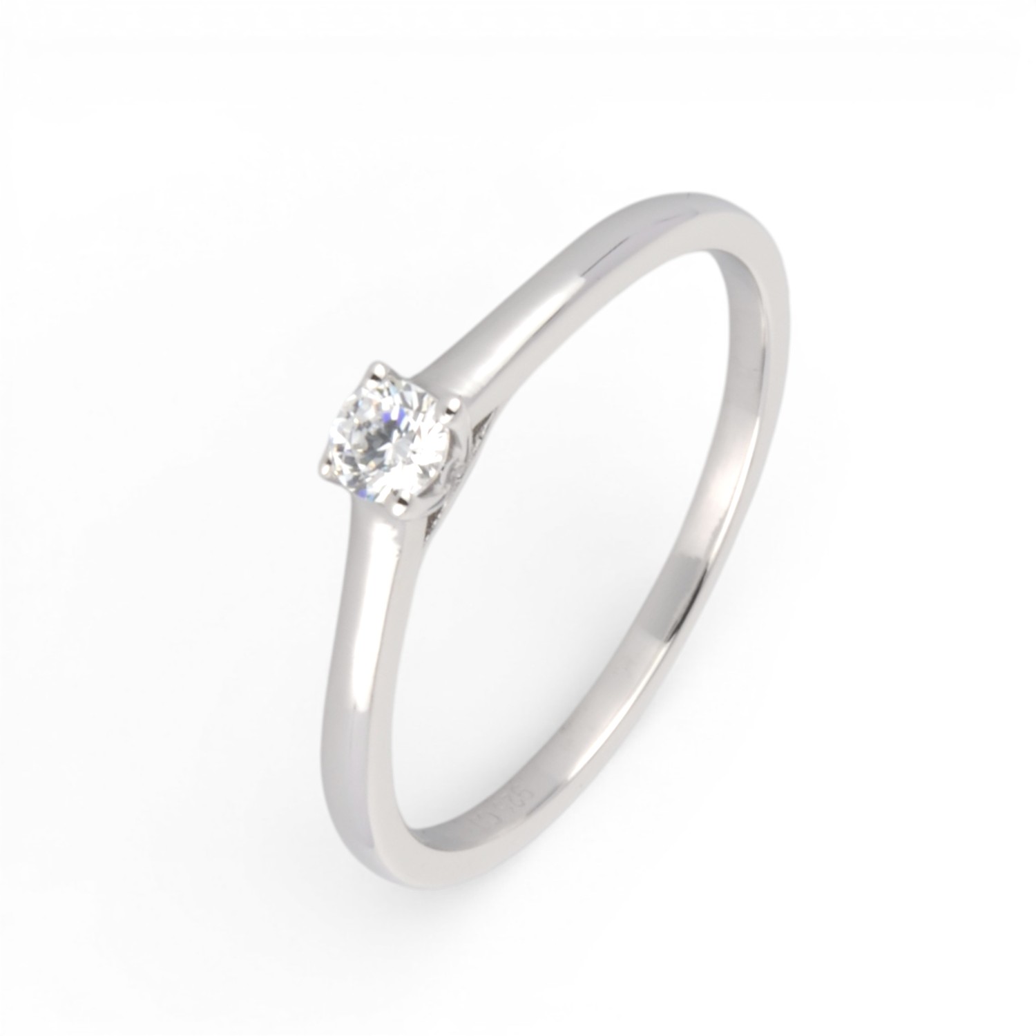 Schmidt Damen Solitärring aus 925 Silber mit Zirkonia, 3,1mm, Ringgröße 52, silberfarben