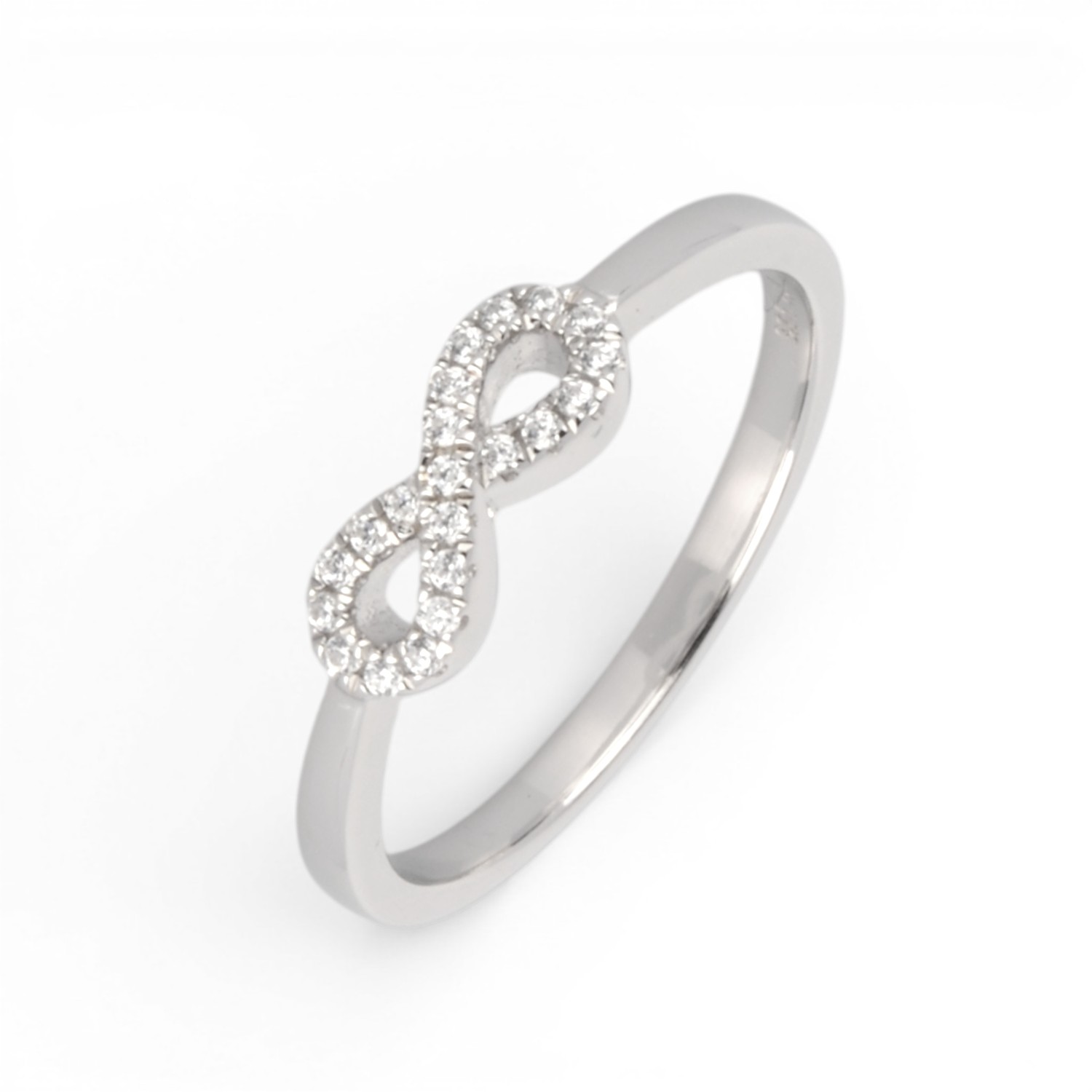 Schmidt Ring Infinity für Damen aus 925 Silber mit Zirkonia, Größe 54, silberfarben, 4,2 mm breit