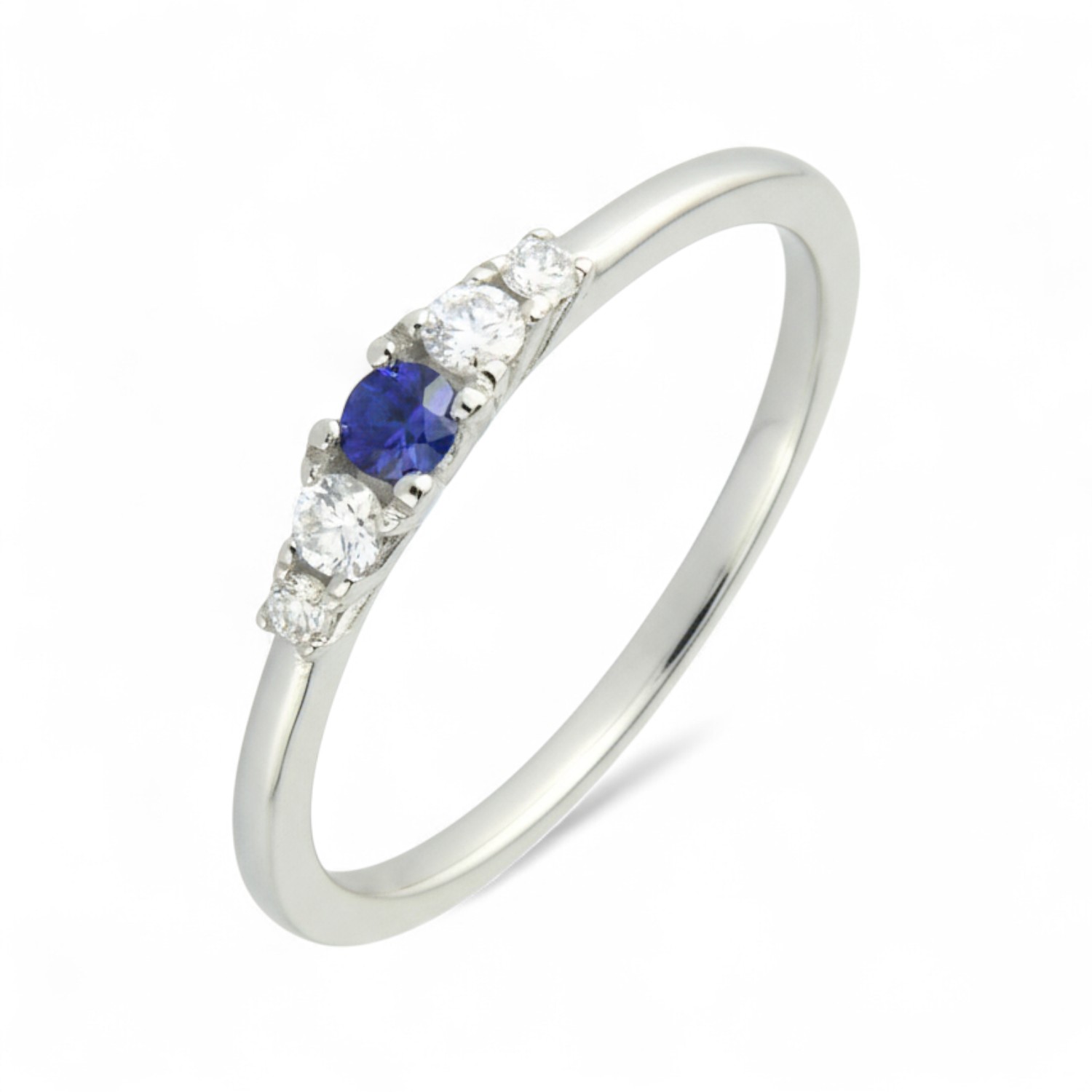 Schmidt Damenring aus Platin mit Brillanten und 2,8mm Safir – eleganter Verlobungsring in Silber und Blau