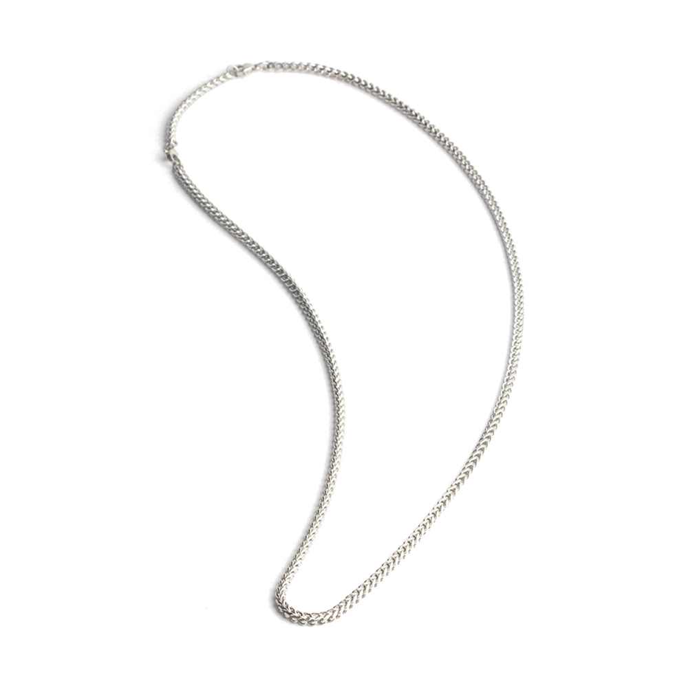 GEMINI Fuchsschwanz-Halskette aus Edelstahl für Damen, silberfarben, 54+10cm, 3mm Kettenstärke