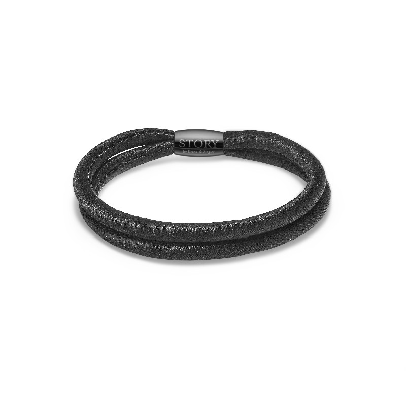 STORY by Kranz & Ziegler Damen Armband in Silber und Schwarz, 18 cm