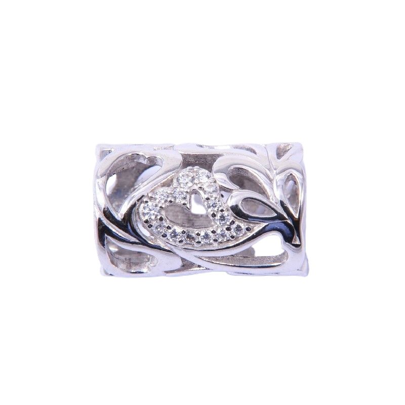 STORY by Kranz & Ziegler Tube mit Herz Armschmuck, 925 Silber mit Zirkonia, für Damen