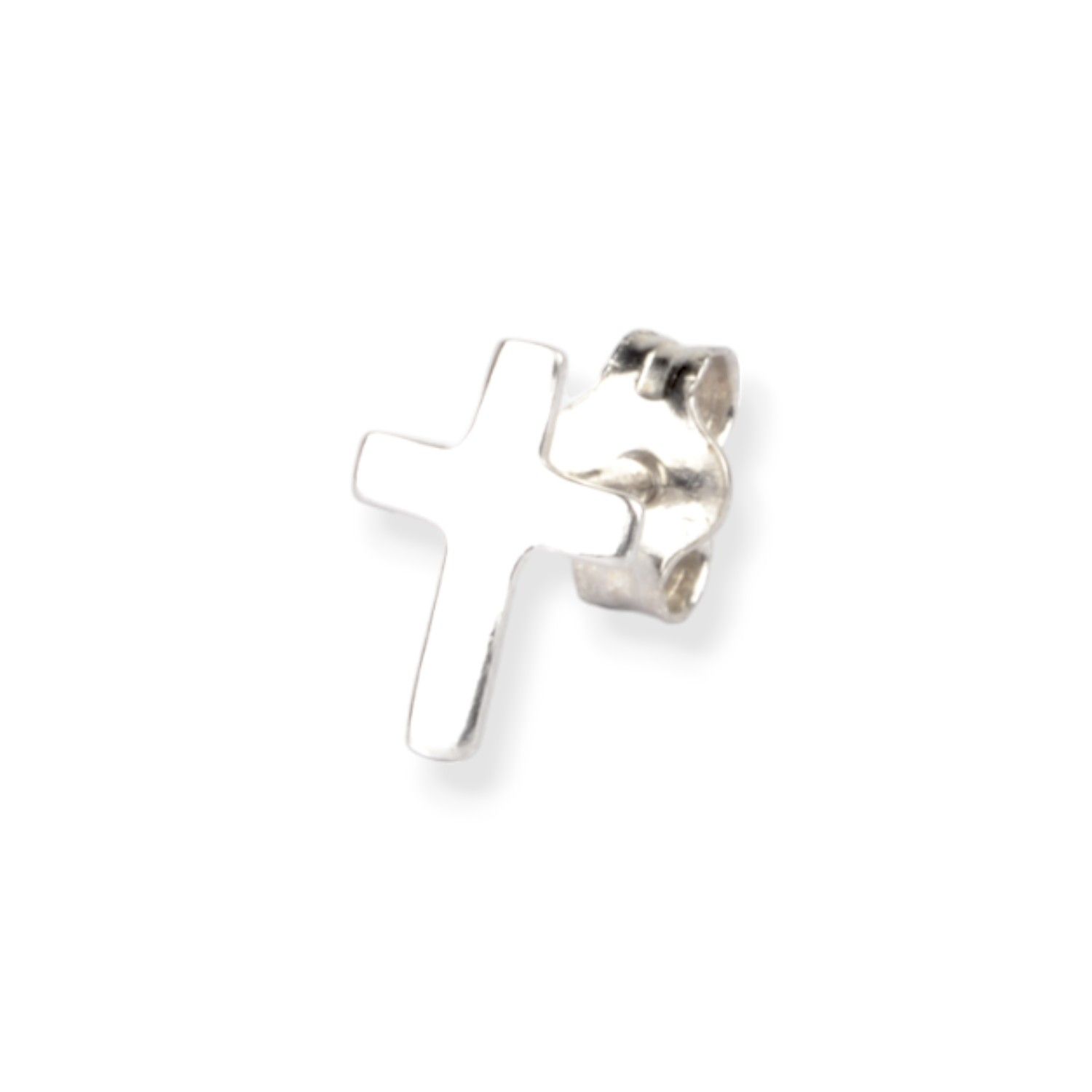 Son of Noa Kreuz Einzelohrstecker aus 925 Silber für Herren und Damen, 7,5x5,2mm, silberfarben