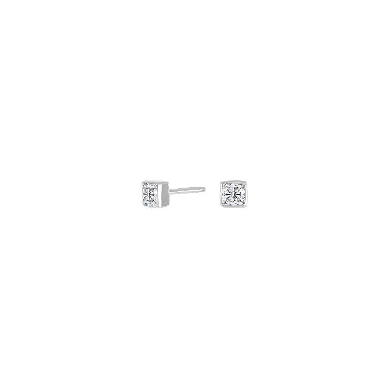 JOANLI NOR Ohrstecker für Damen, 925 Silber mit Zirkonia, 3,9mm, silber
