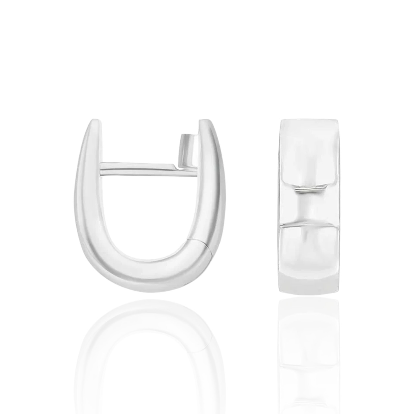 Heide Heinzendorff System-Creolen Julia aus 925 Silber für Damen, 12x4,5 mm, eleganter Ohrschmuck in