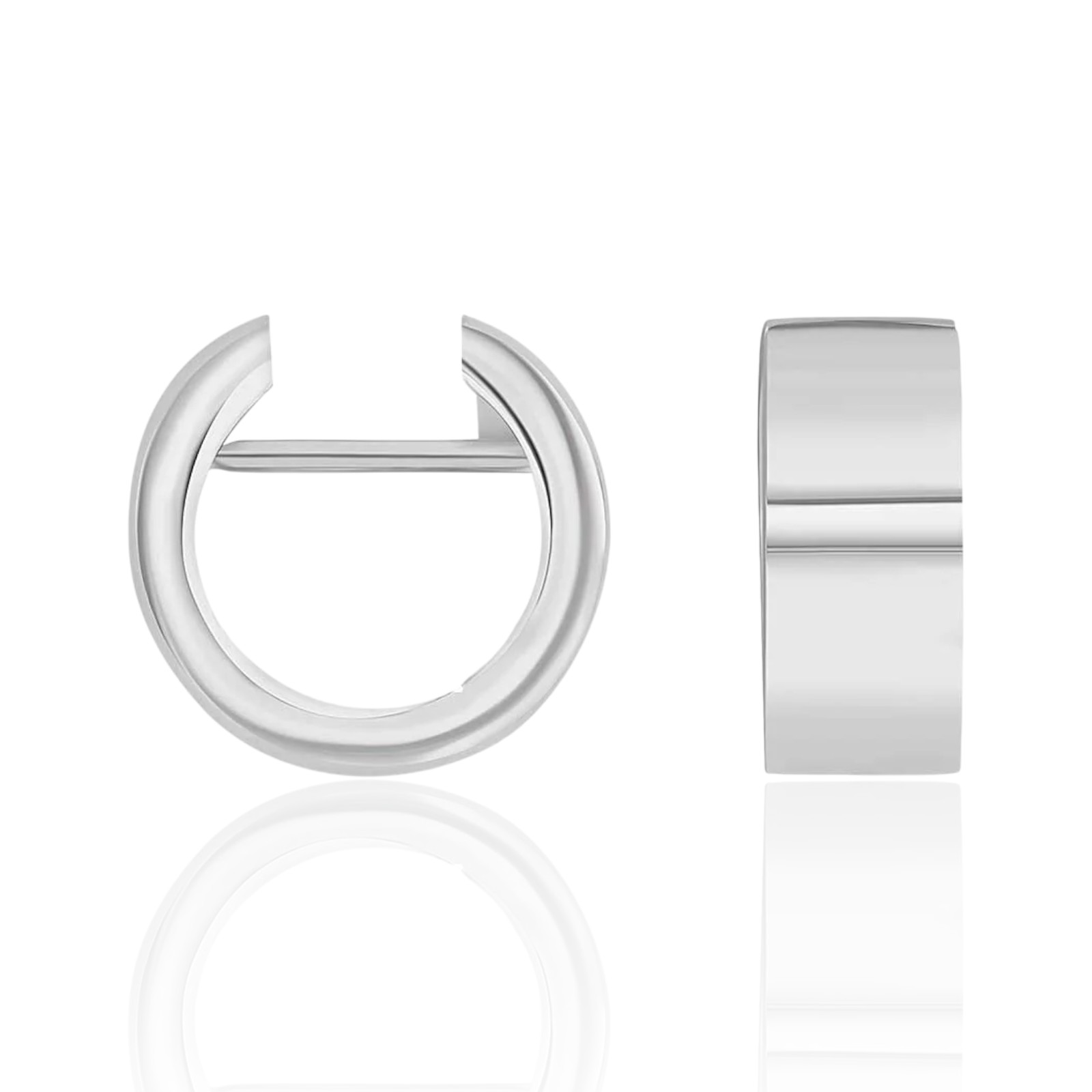 Heide Heinzendorff System-Creolen Nora aus 925er Silber für Damen, 13x5,5mm, silberfarben, eleganter