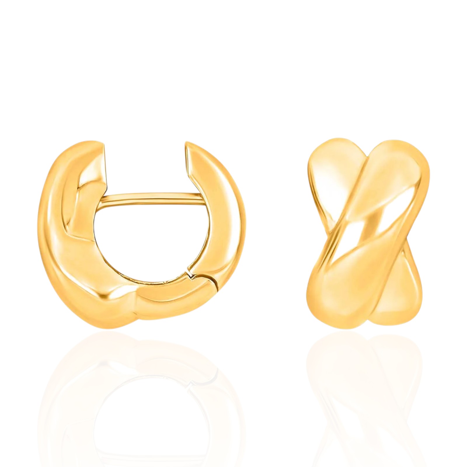 Heide Heinzendorff System-Creolen Mischa in goldfarben, 15x9mm, aus 925 vergoldetem Silber für Damen