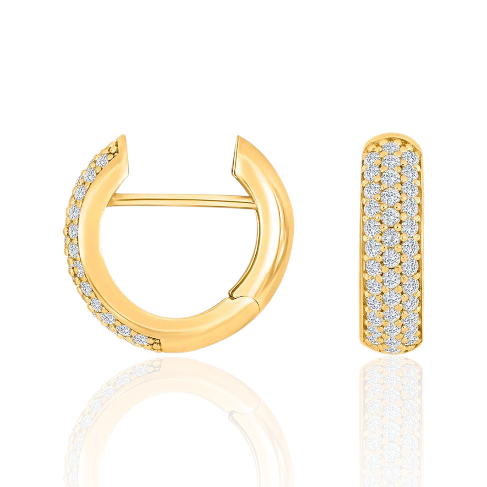 Heide Heinzendorff System-Creolen Lara 16x5mm goldfarben aus 925 Silber mit Zirkonia für Damen