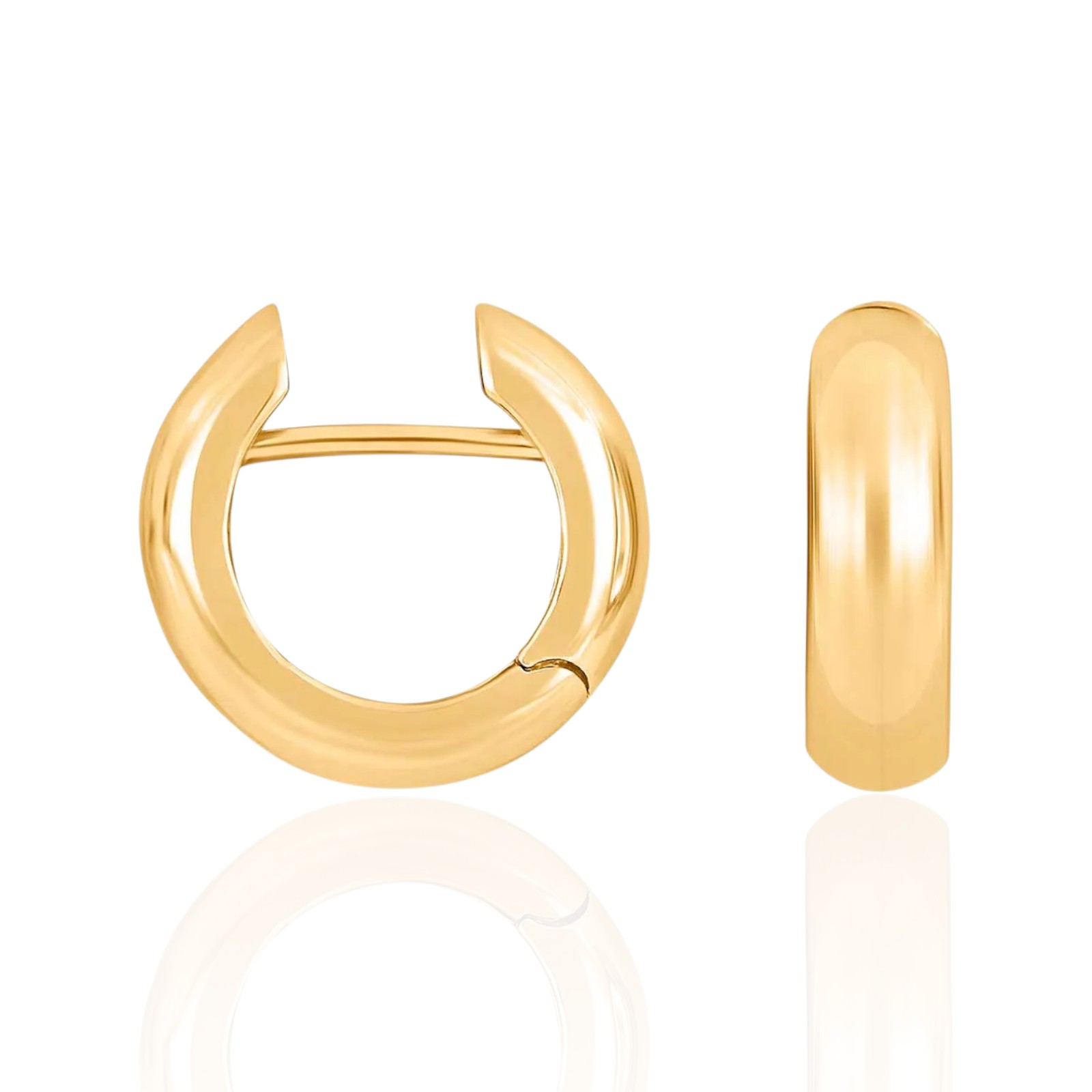 Heide Heinzendorff System-Creolen Stella in goldfarben, 16x5mm, aus 925 vergoldetem Silber für Damen