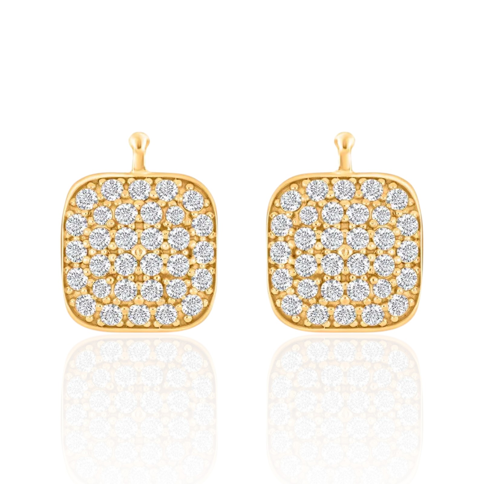 Heide Heinzendorff Goldfarbene System-Einhänger in Kissenform aus 925 Silber mit Zirkonia für Damen