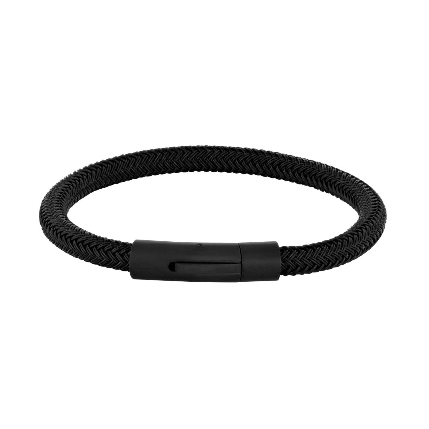 Son of Noa Herren Armband aus schwarzem Edelstahl, 6mm, 19cm - stilvoller Armschmuck für jeden Anlass