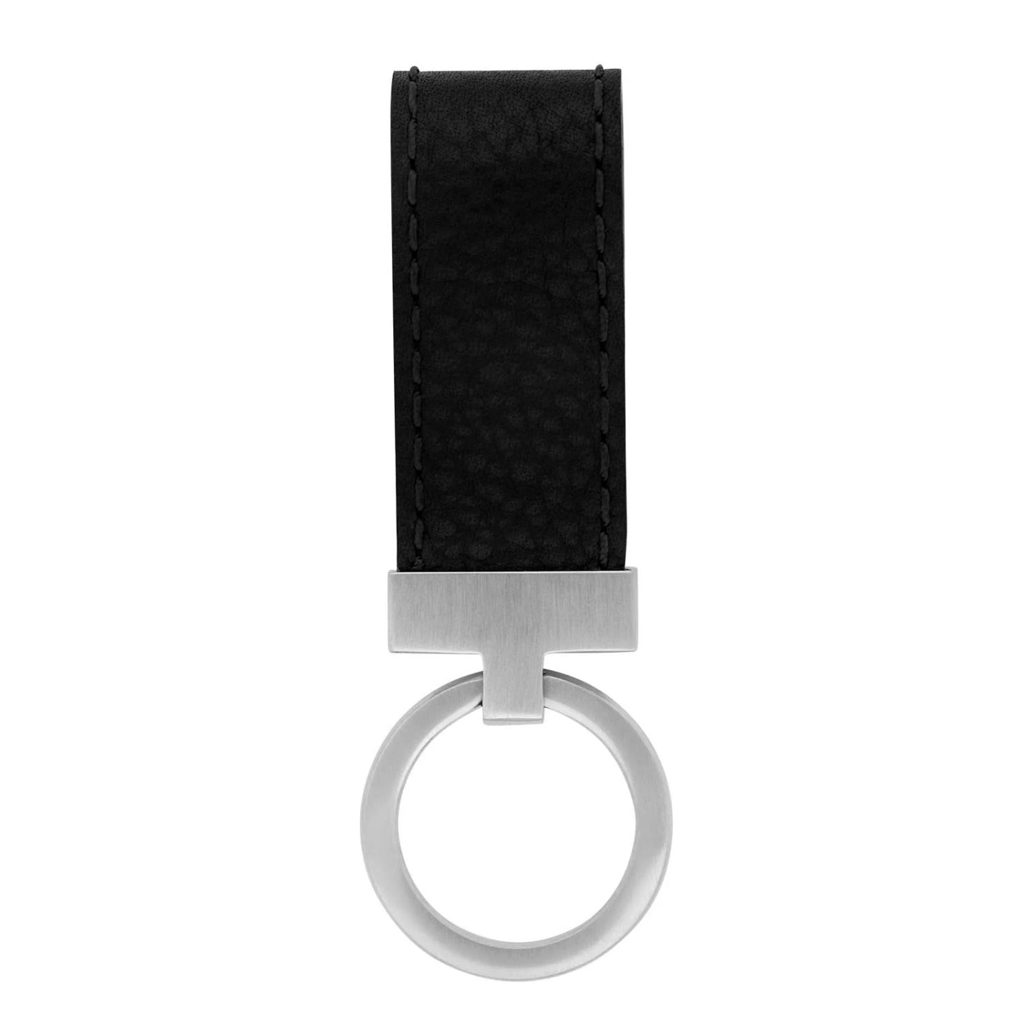 Schlüsselanhänger aus schwarzem Kalbsleder für Herren von Son of Noa, 86x22mm, silberfarbene Akzente