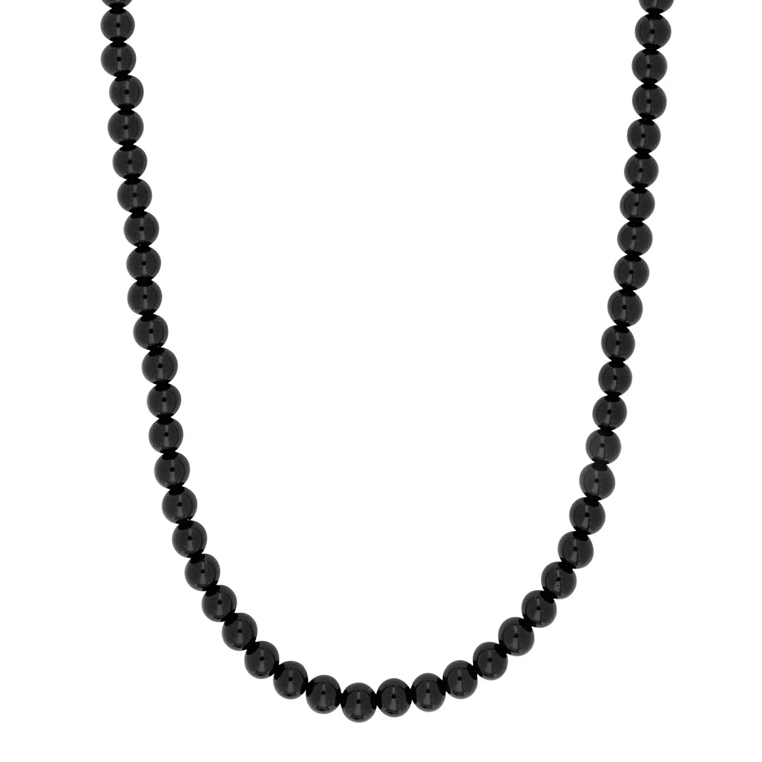 Son of Noa Herren Halskette aus Edelstahl mit schwarzer Achat-Perle, 55-60 cm, stilvoll und modern