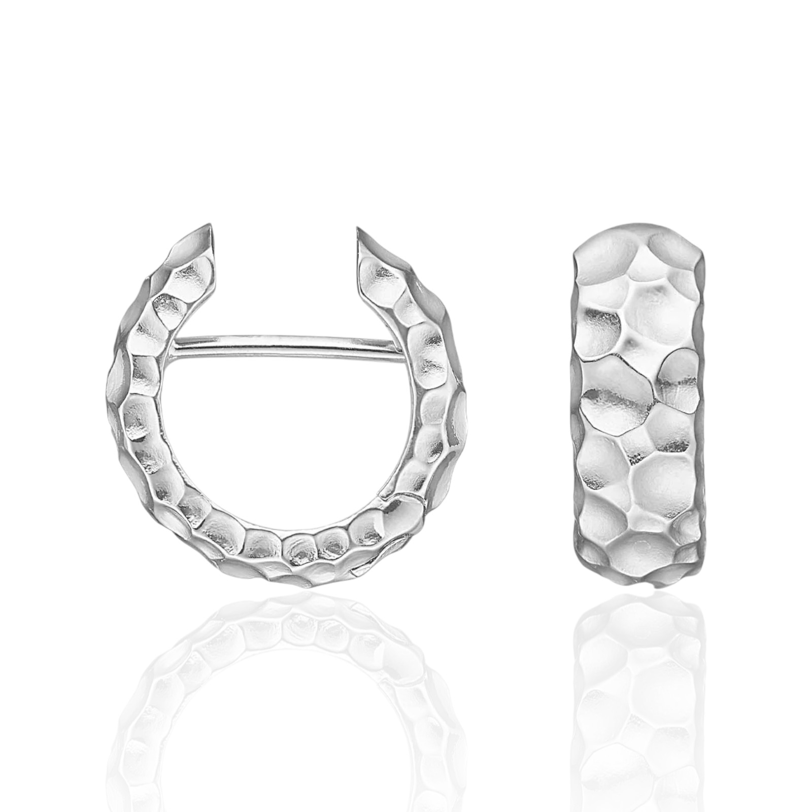 System-Creolen Heide aus 925 Silber für Damen, 6x16mm, eleganter Ohrschmuck in Silberfarben