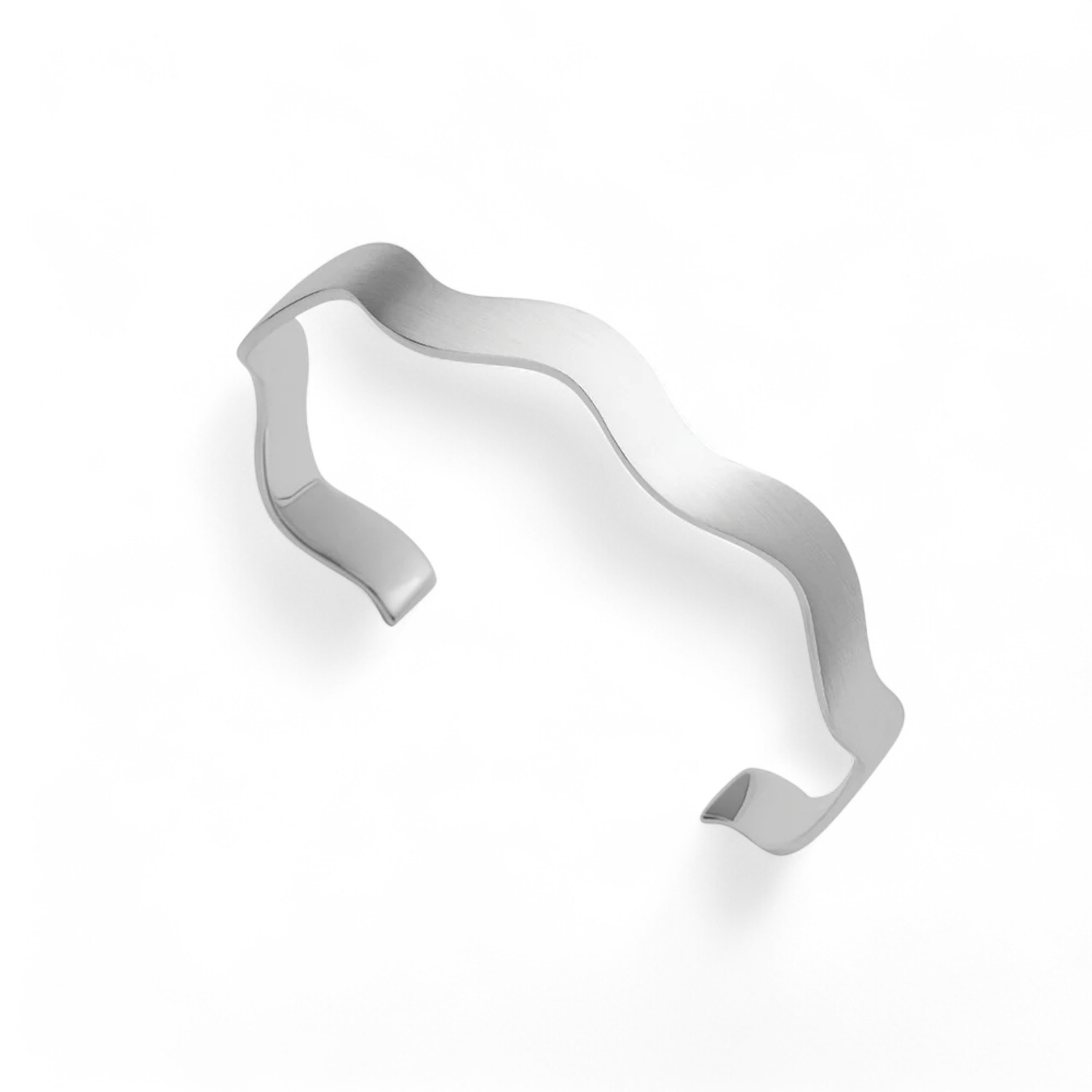 Bastian Armreif Ocean Waves aus 925er Silber für Damen, 6mm, silberfarben, eleganter Armschmuck